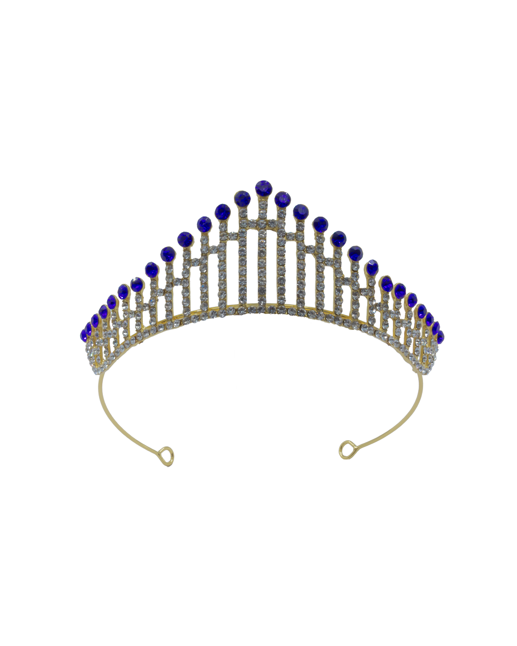 Corona Dorada de Diadema con piedras  - M190 Oro Laminado