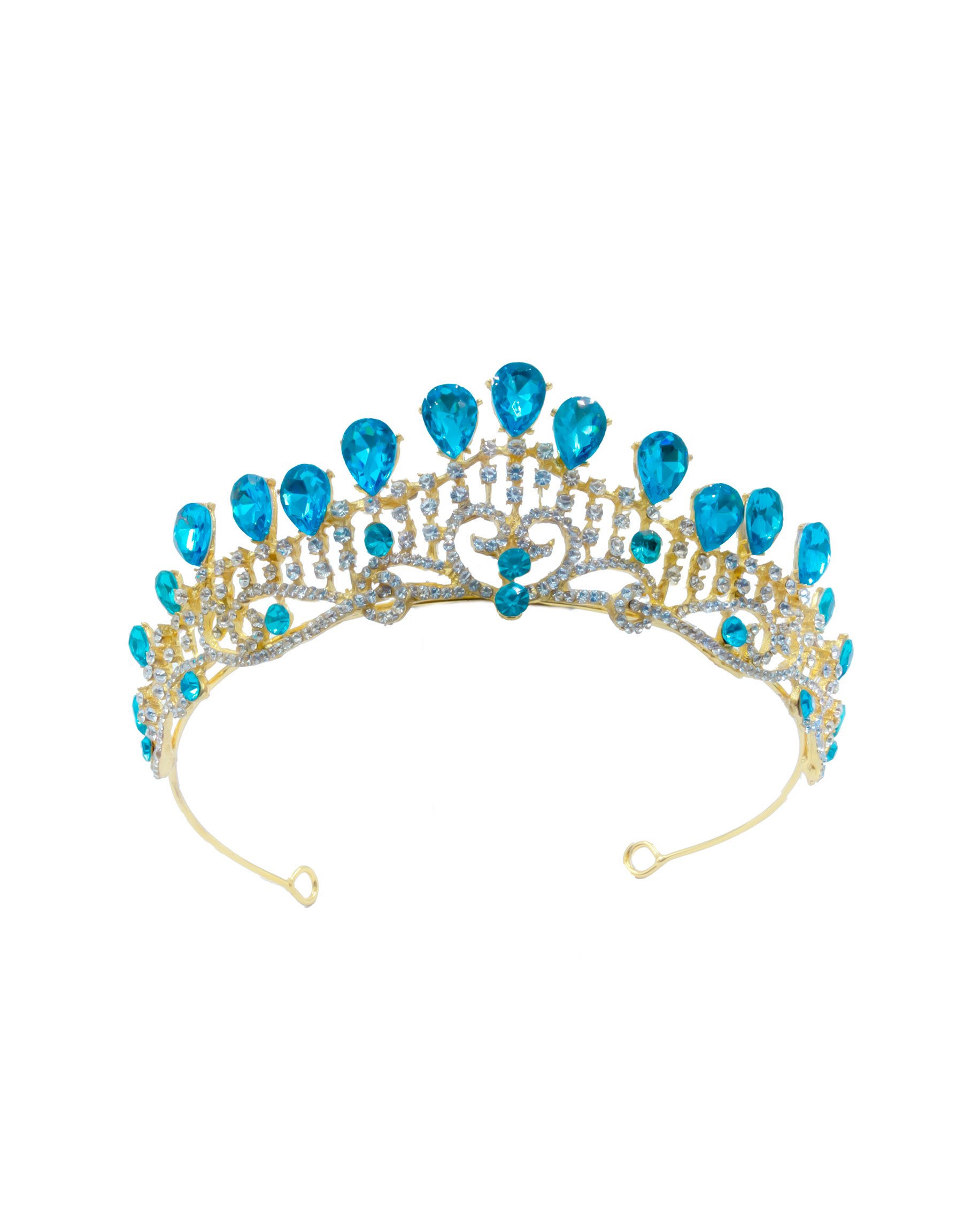 Corona Dorada de Diadema con piedras  - M190 Oro Laminado