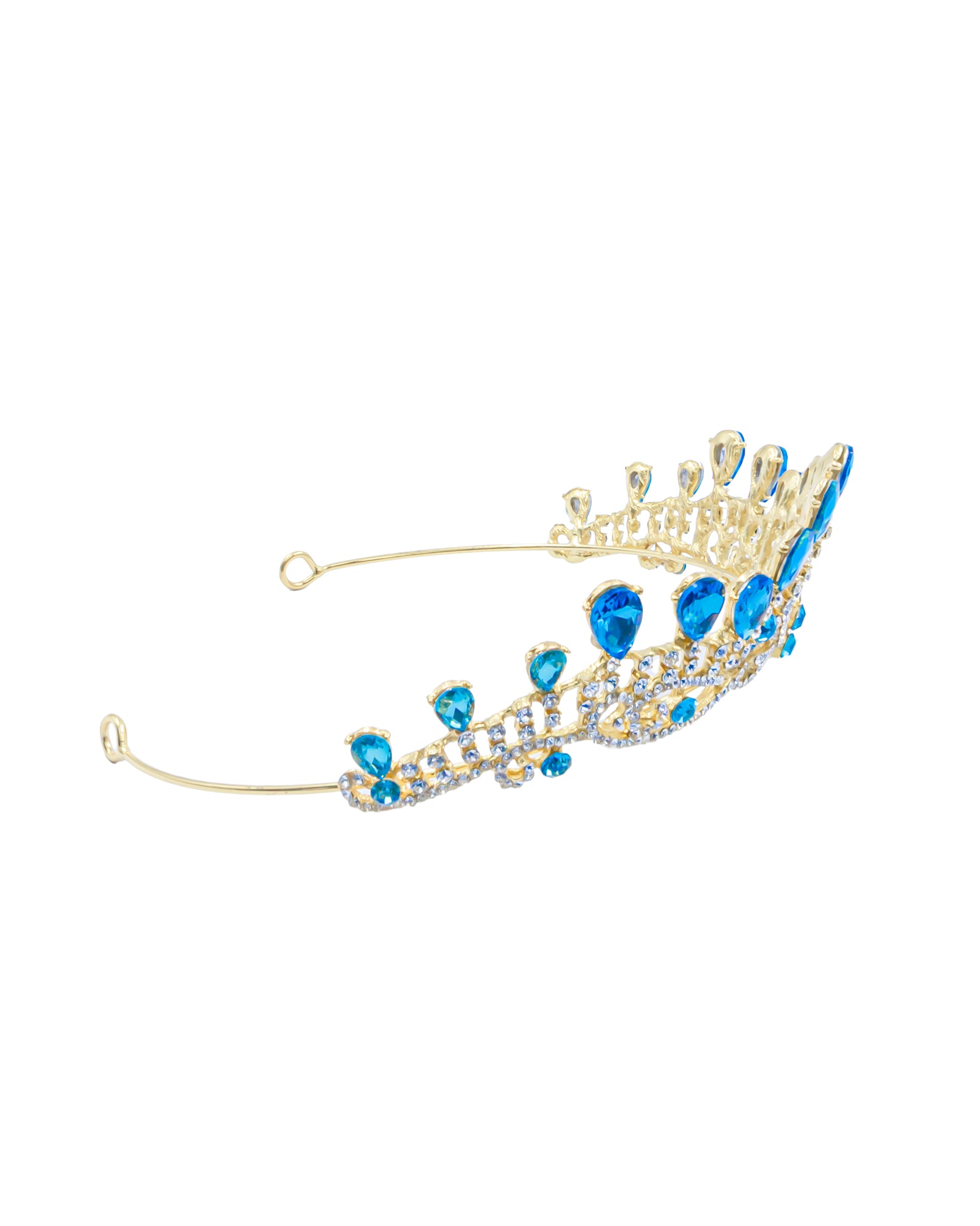 Corona Dorada de Diadema con piedras  - M190 Oro Laminado
