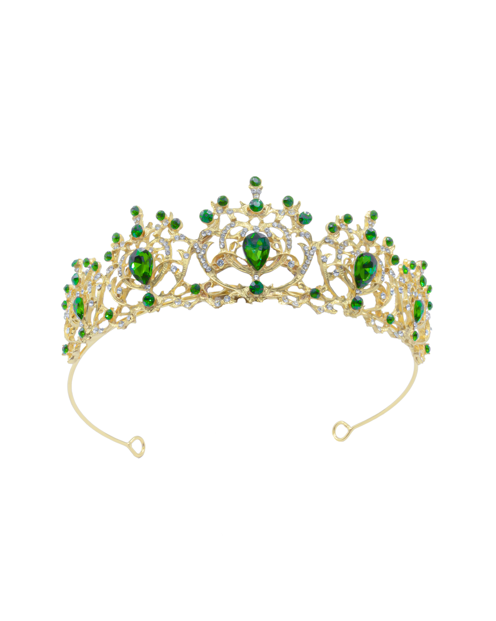 Corona Dorada de Diadema con piedras  - M191 Oro Laminado