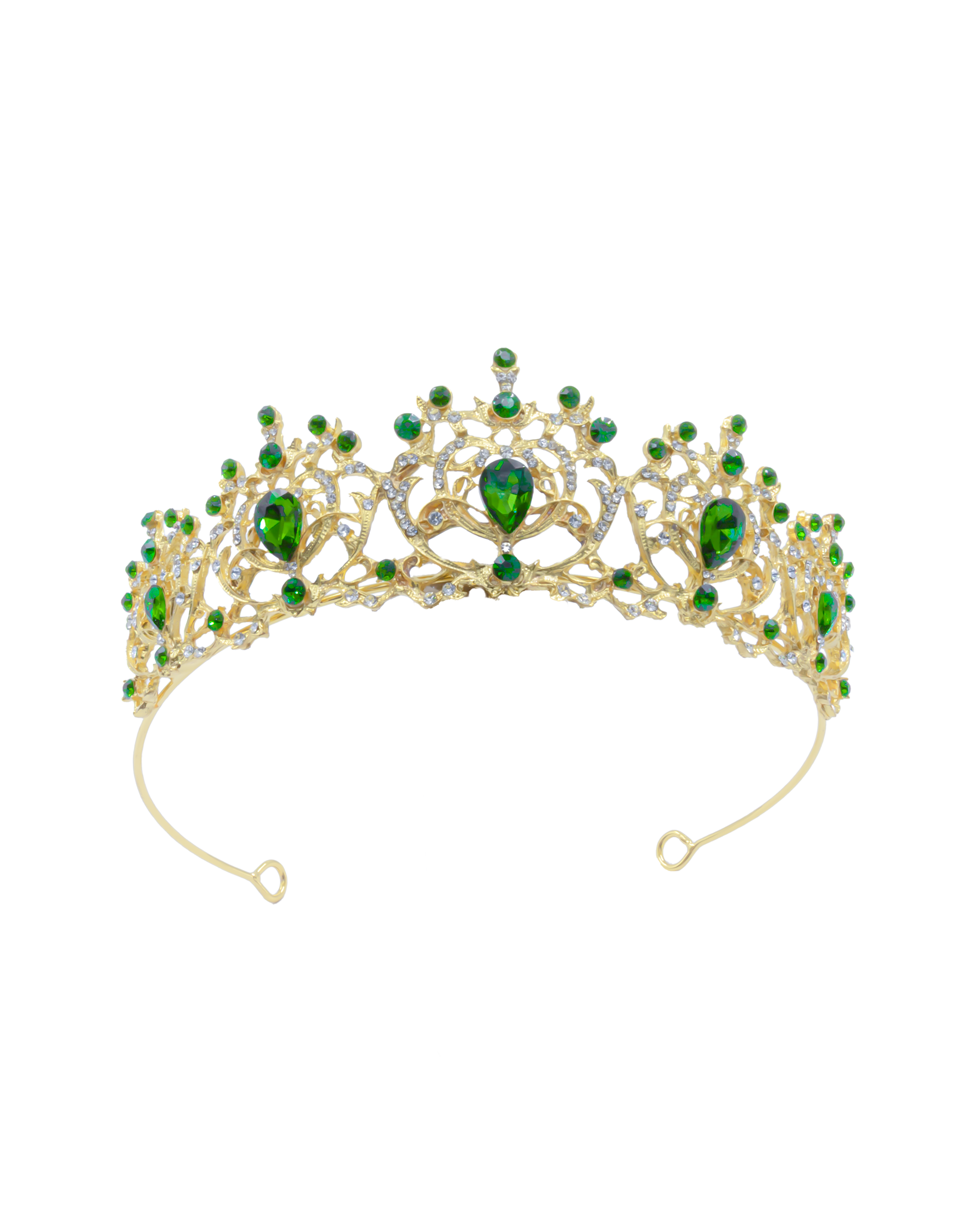 Corona Dorada de Diadema con piedras  - M191 Oro Laminado