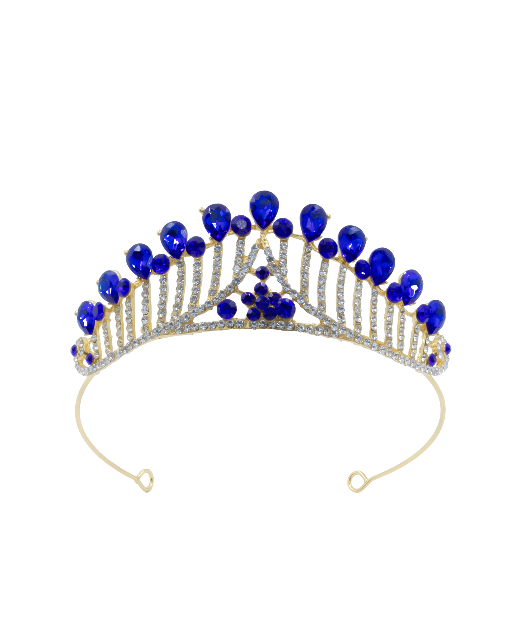 Corona Dorada de Diadema con piedras  - M192 Oro Laminado