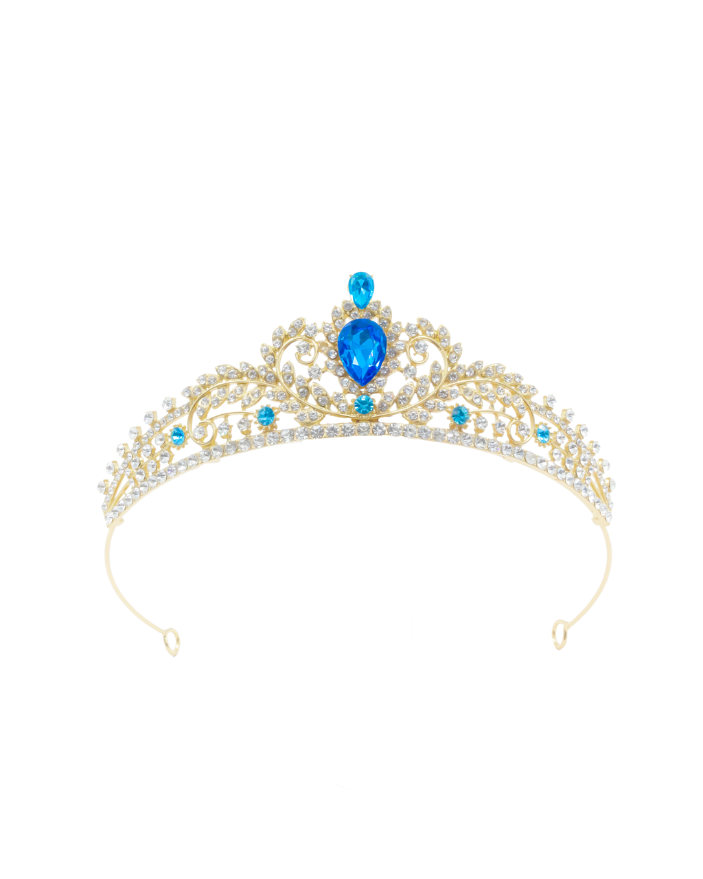 Corona Dorada de Diadema con piedras  - M193 Oro Laminado