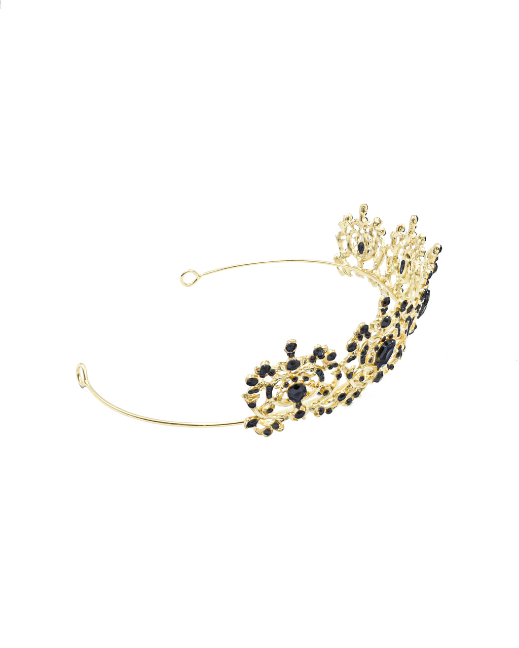 Corona Dorada de Diadema con piedras  - M194 Oro Laminado