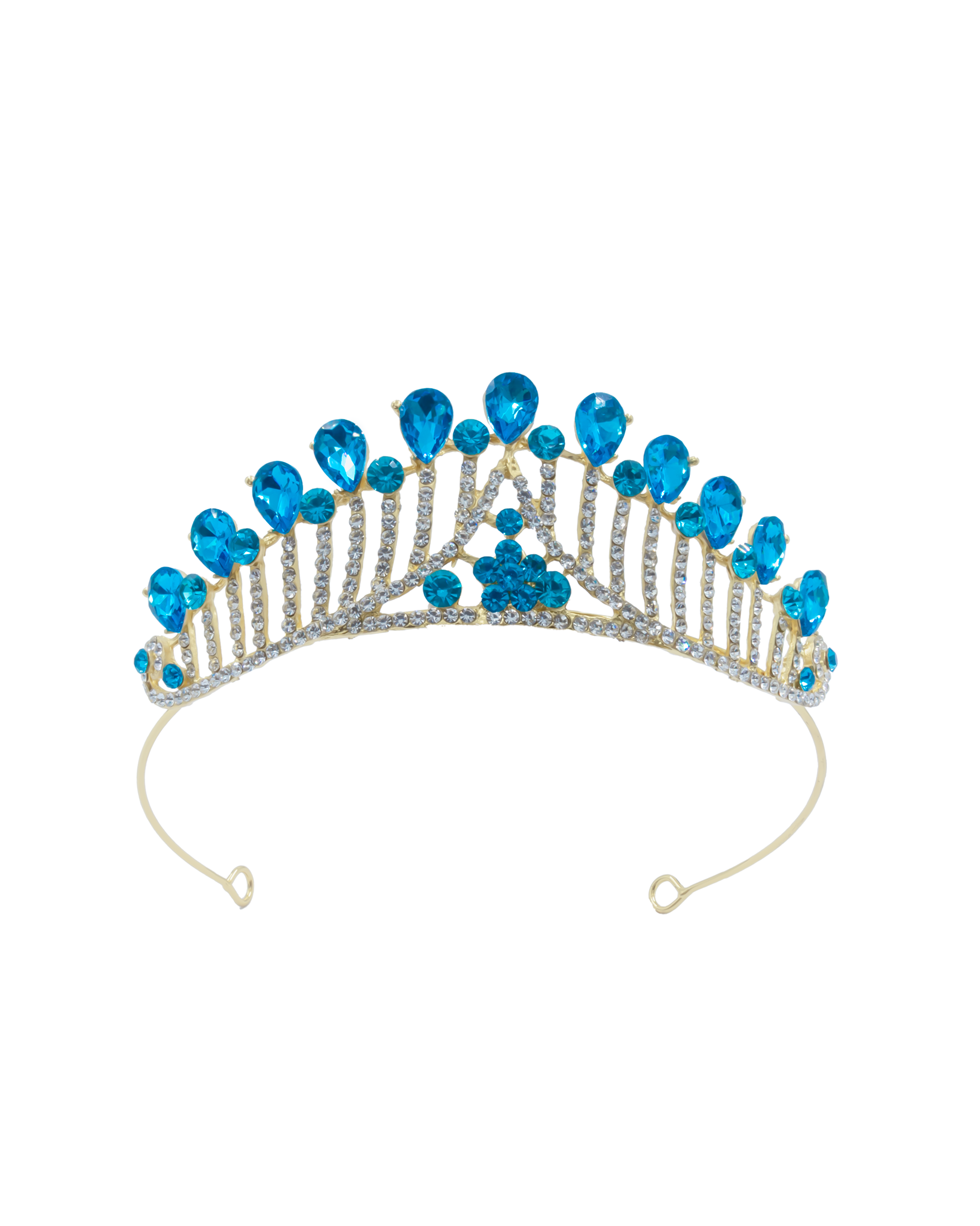 Corona Dorada de Diadema con piedras  - M195 Oro Laminado