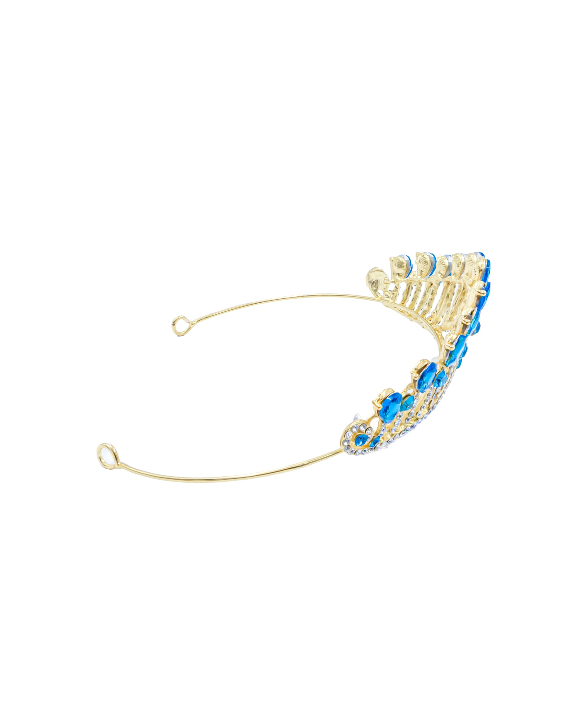 Corona Dorada de Diadema con piedras  - M195 Oro Laminado