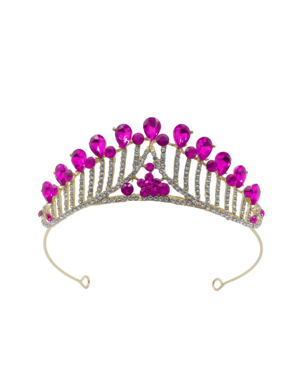 Corona Dorada de Diadema con piedras  - M196 Oro Laminado