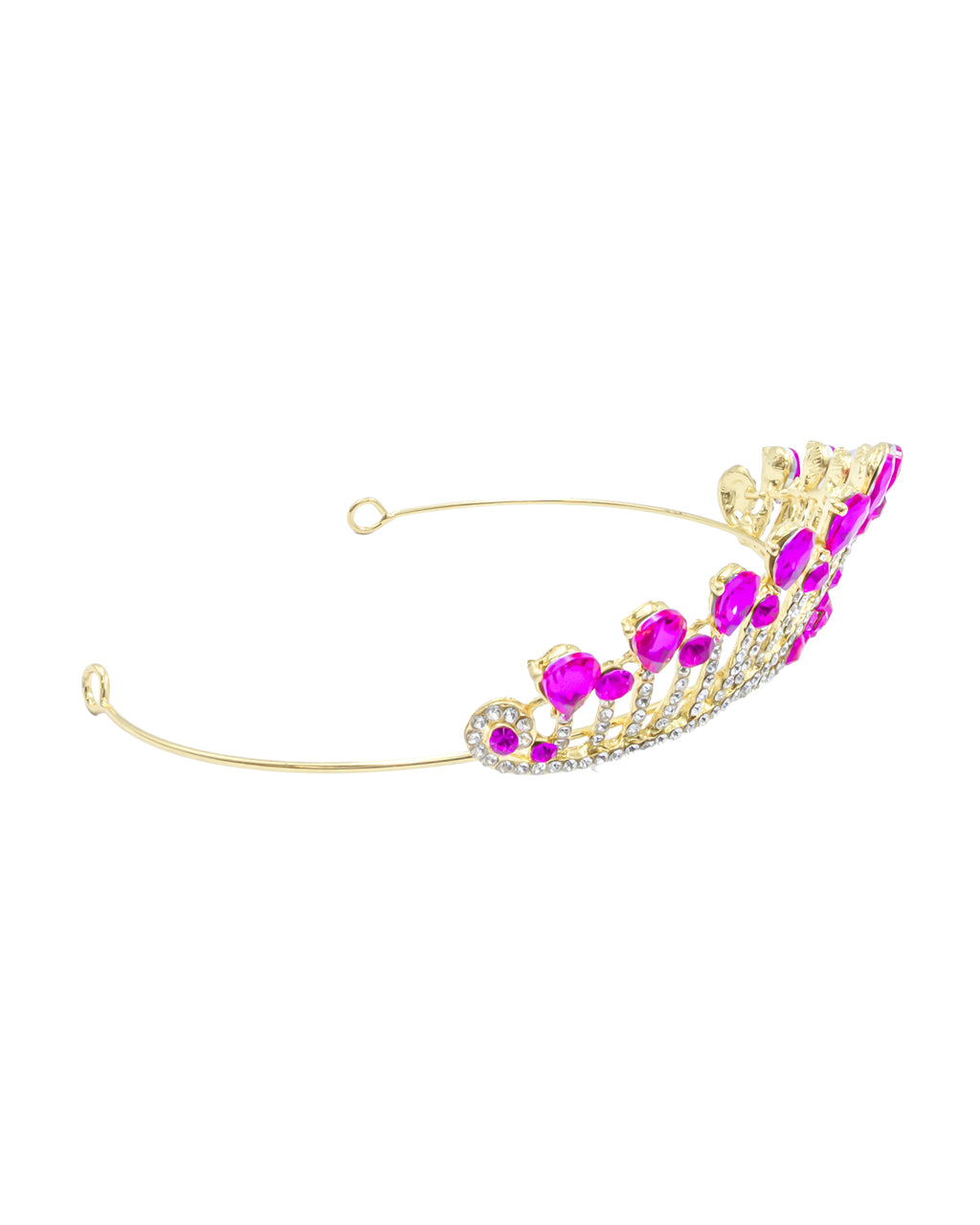 Corona Dorada de Diadema con piedras  - M196 Oro Laminado