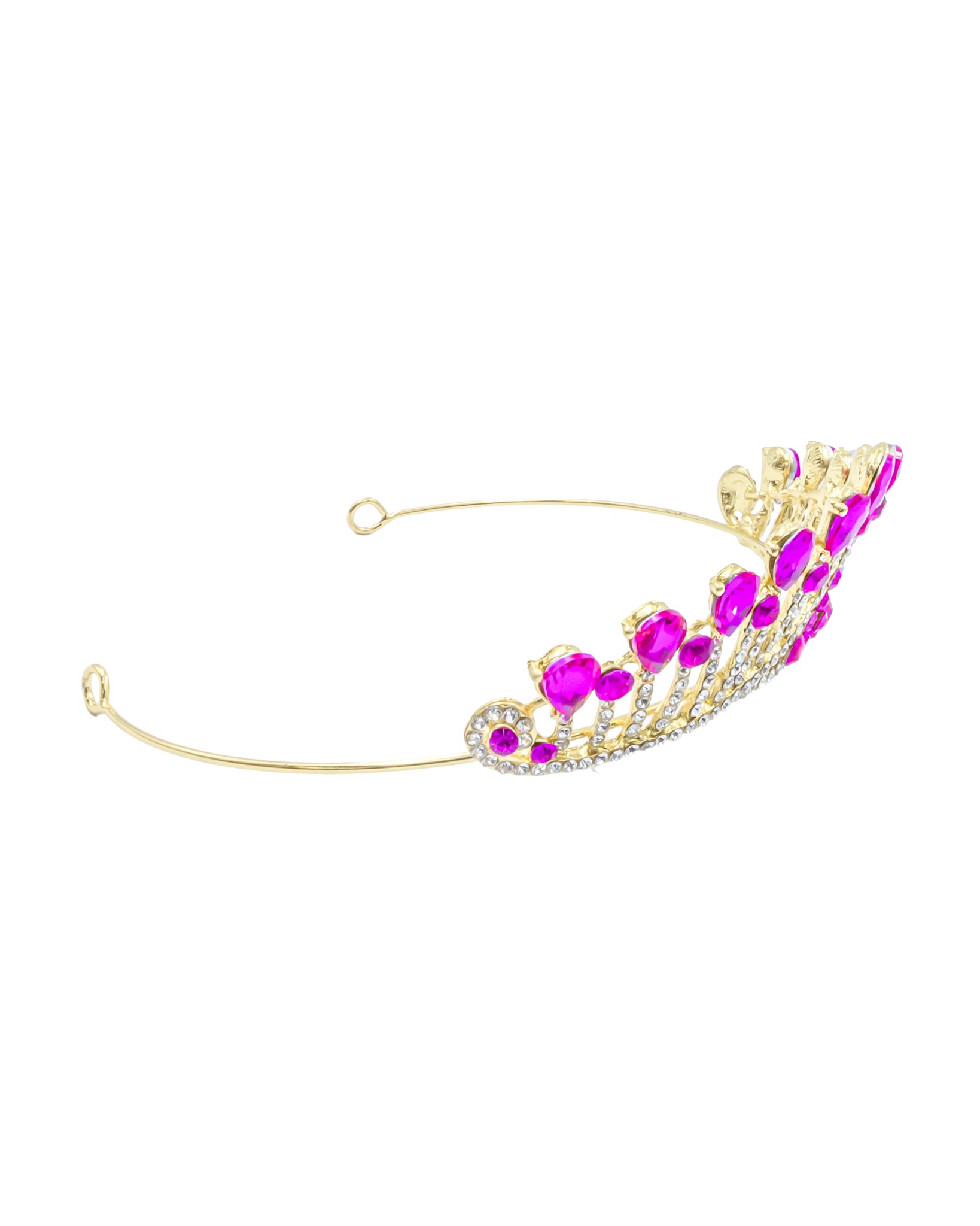 Corona Dorada de Diadema con piedras  - M196 Oro Laminado