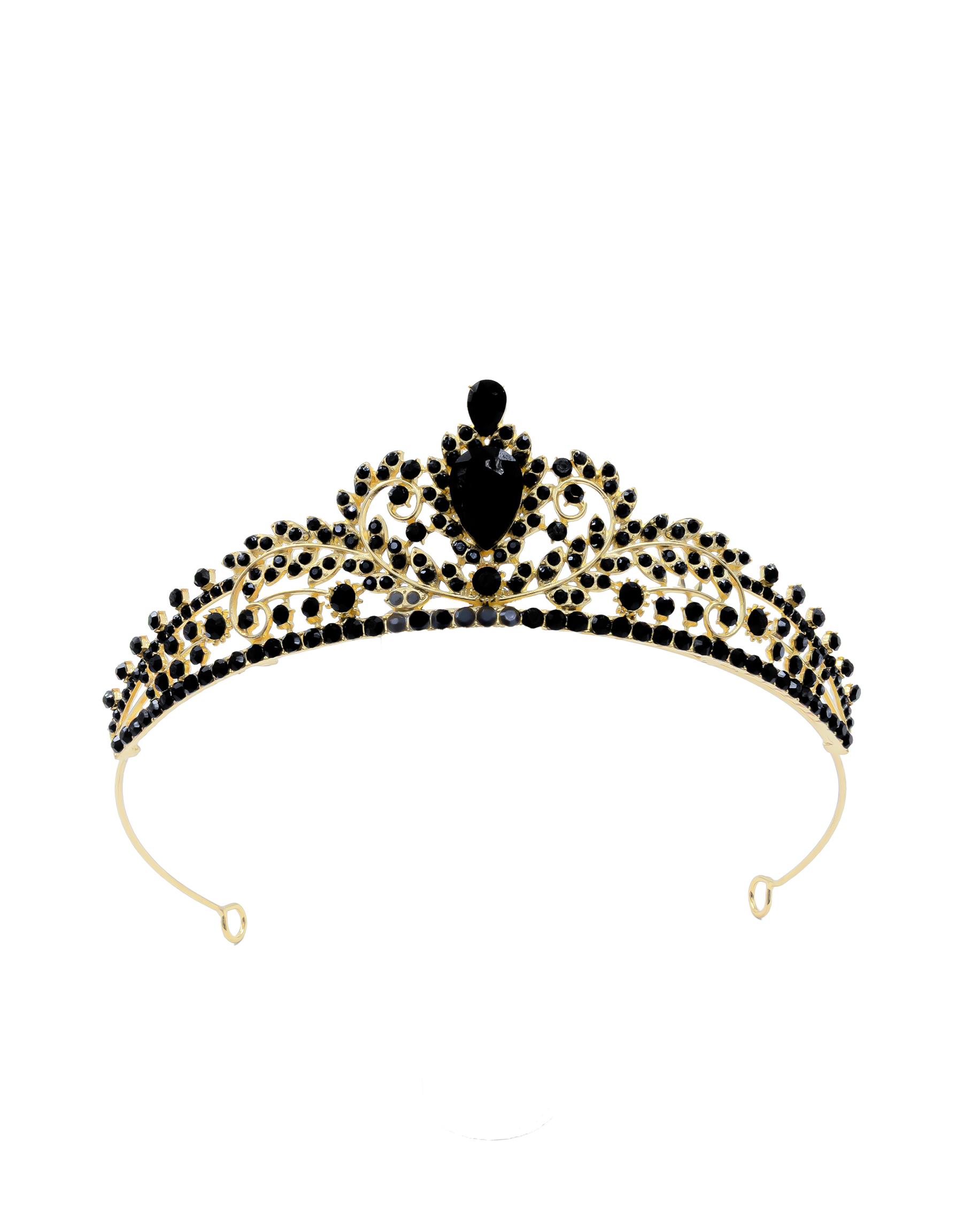 Corona Dorada de Diadema con piedras  - M197 Oro Laminado