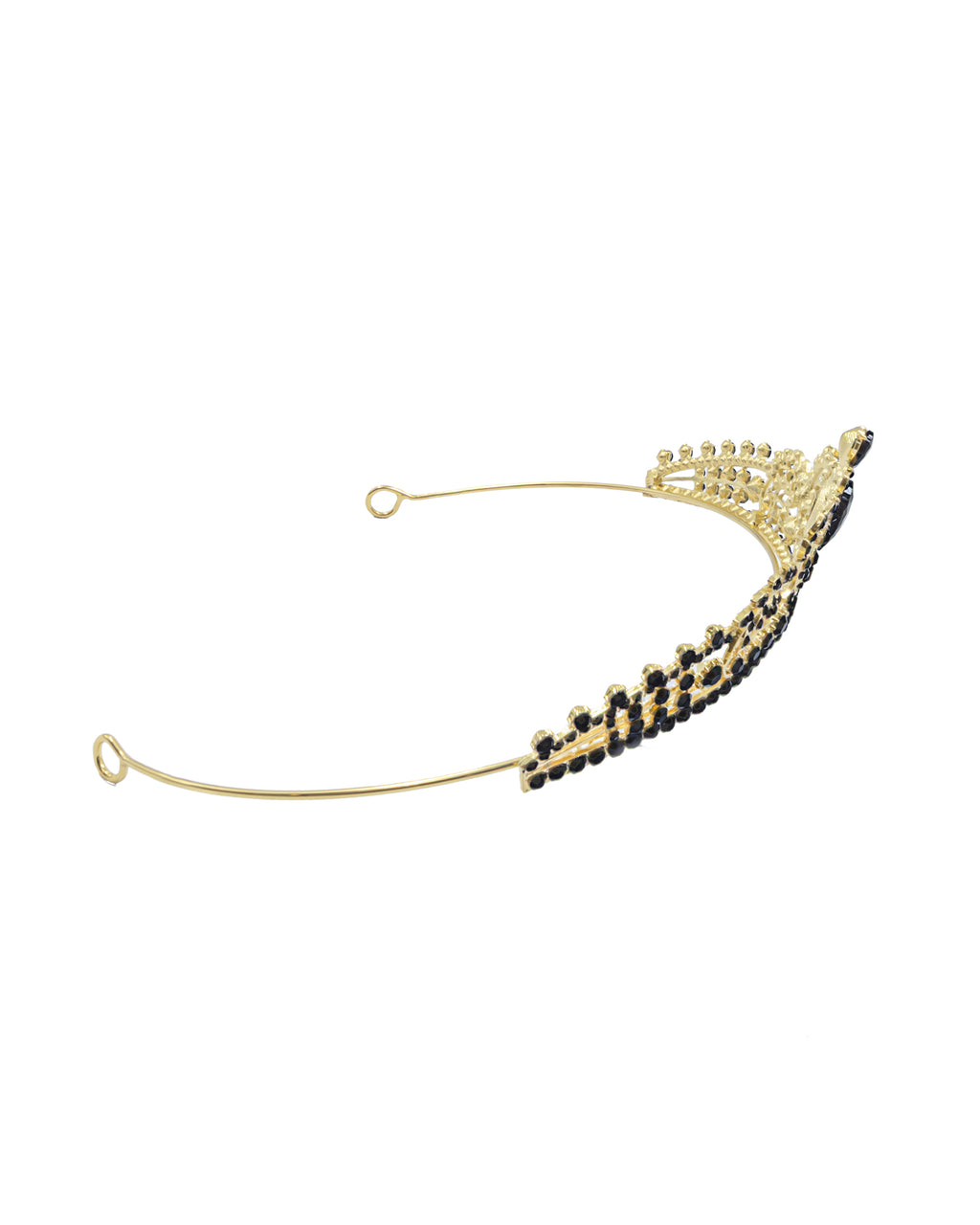 Corona Dorada de Diadema con piedras  - M197 Oro Laminado