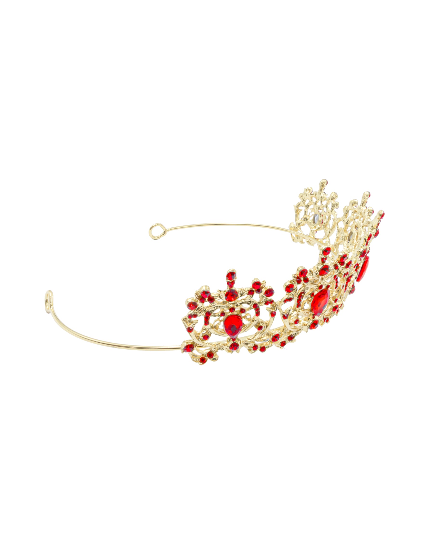 Corona Dorada de Diadema con piedras  - M198 Oro Laminado