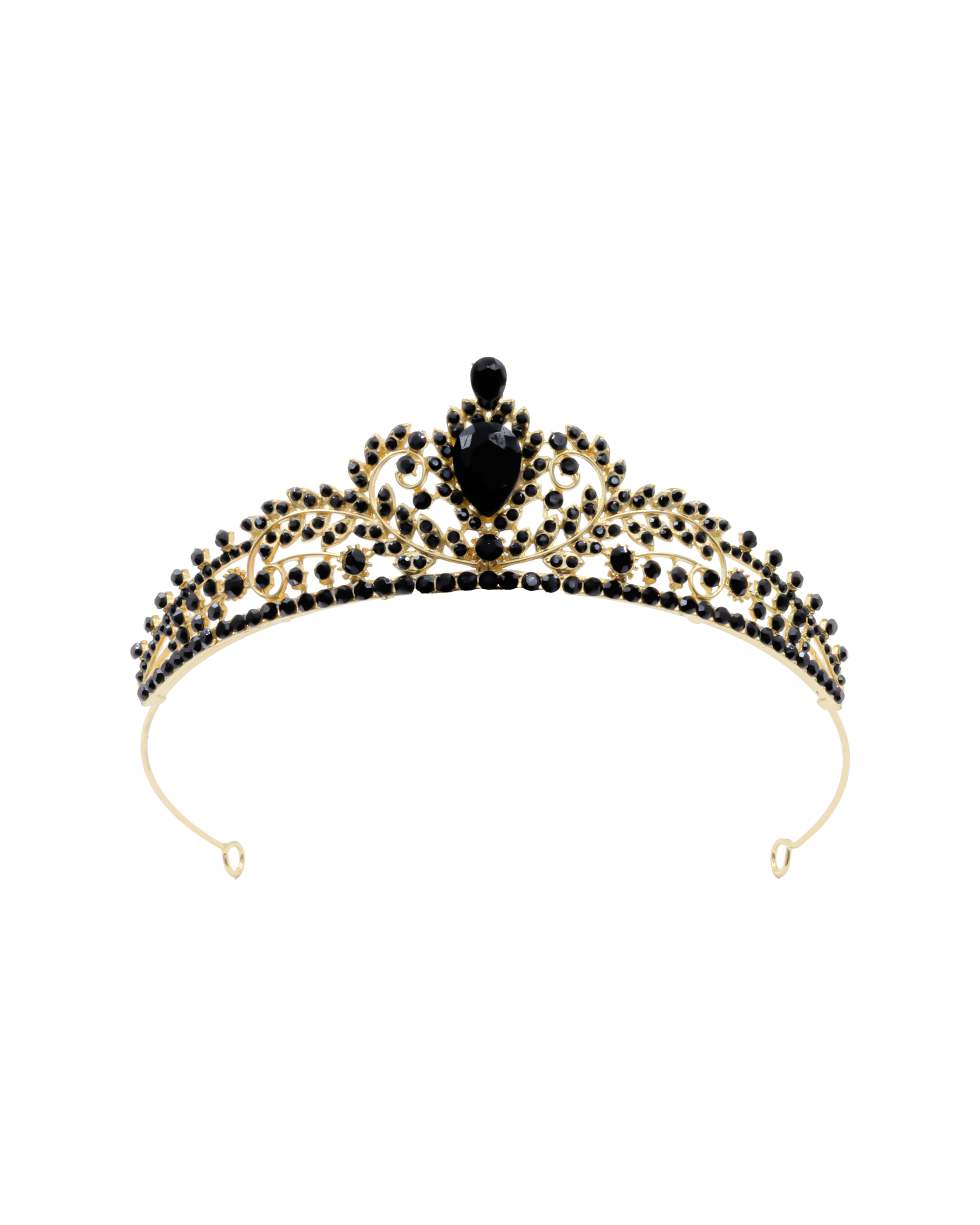 Corona Dorada de Diadema con piedras  - M199 Oro Laminado