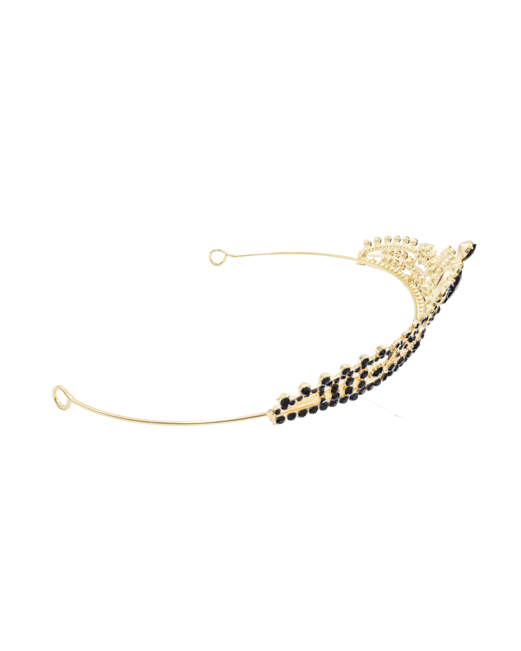 Corona Dorada de Diadema con piedras  - M199 Oro Laminado