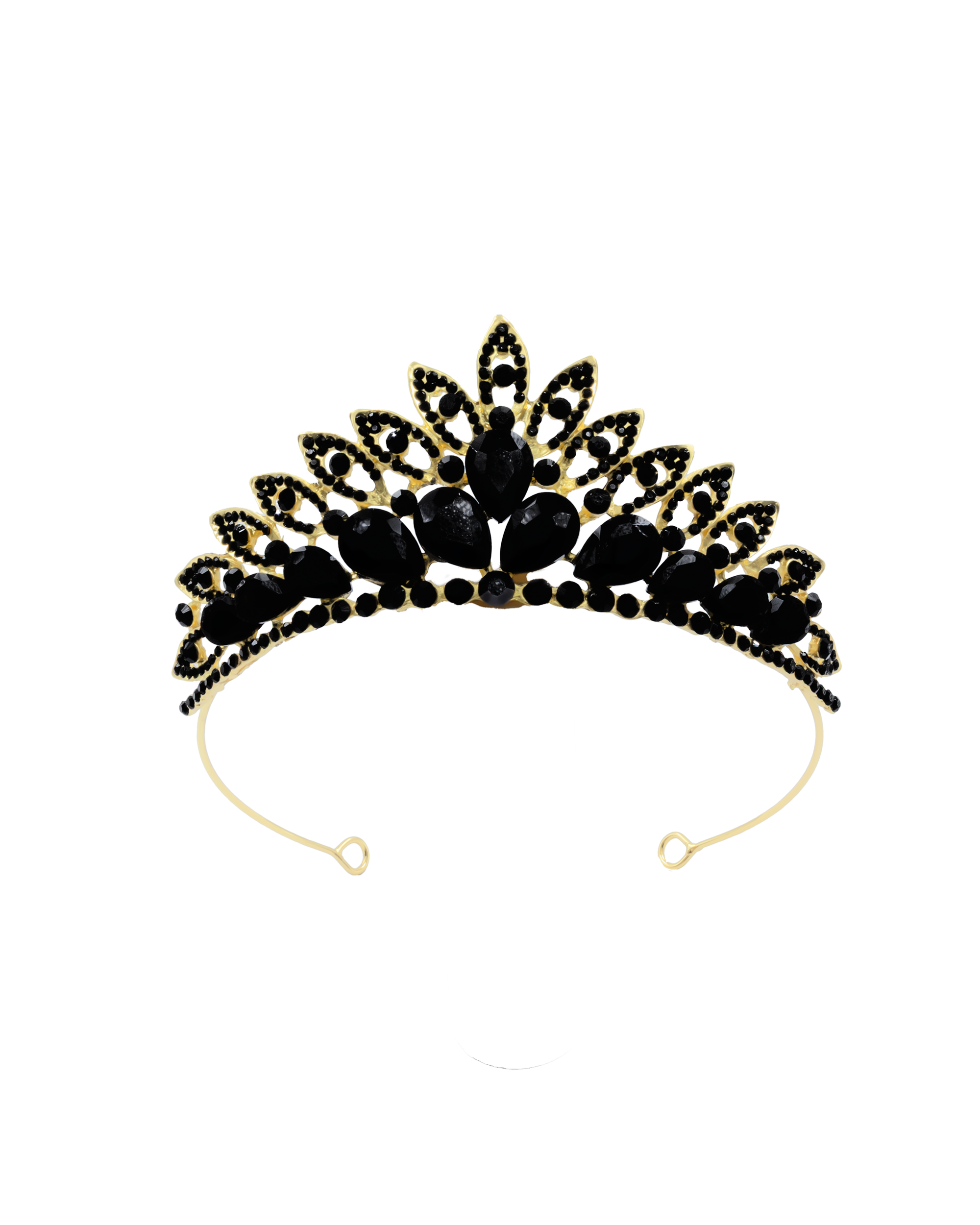 Corona Dorada de Diadema con piedras  - M201 Oro Laminado