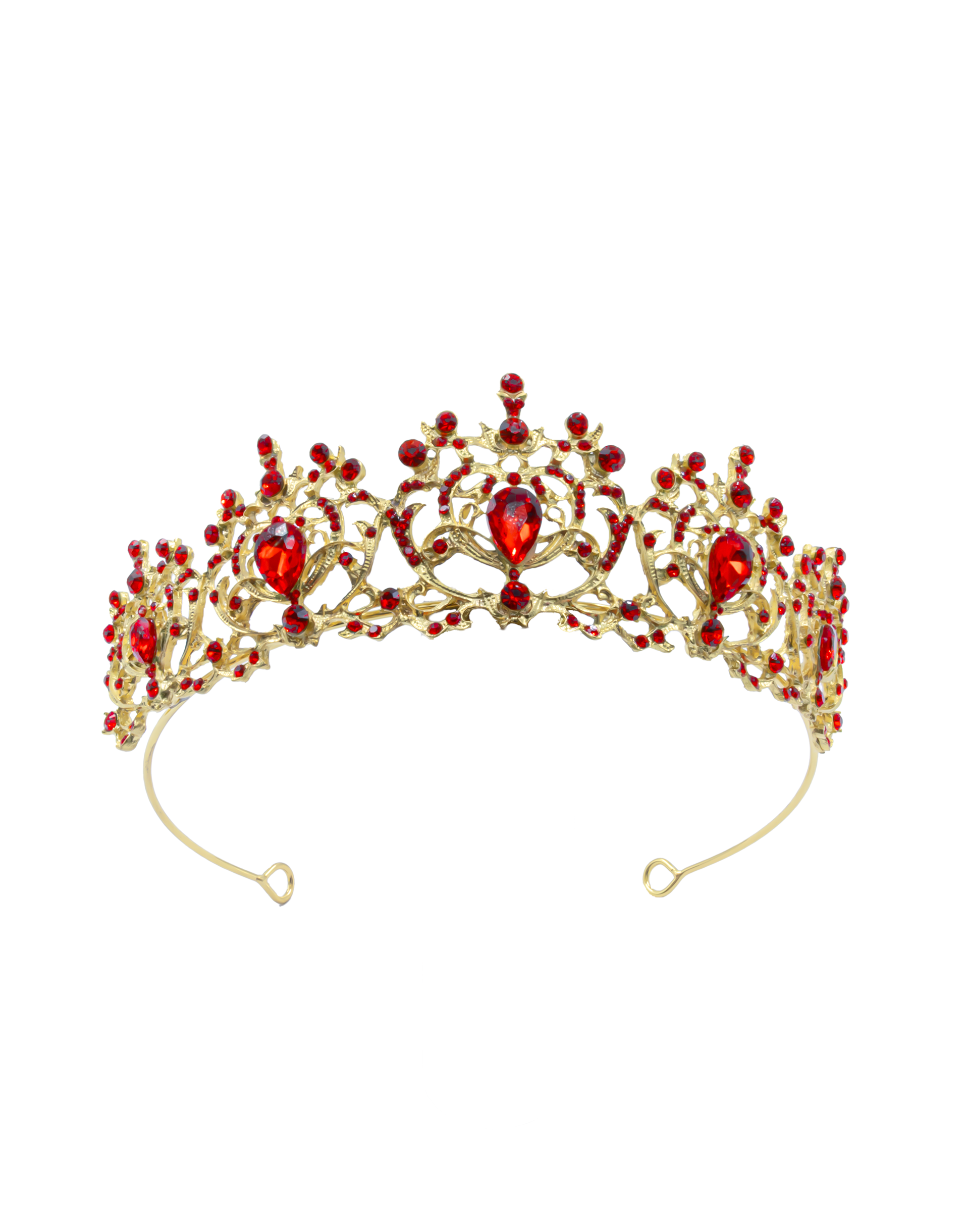 Corona Dorada de Diadema con piedras  - M202 Oro Laminado