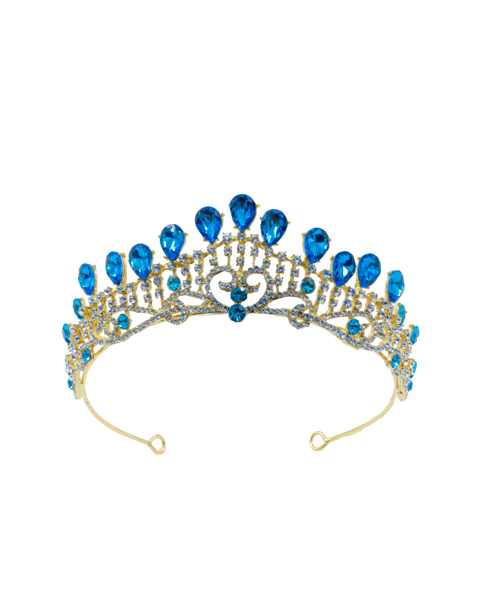 Corona Dorada de Diadema con piedras  - M203 Oro Laminado