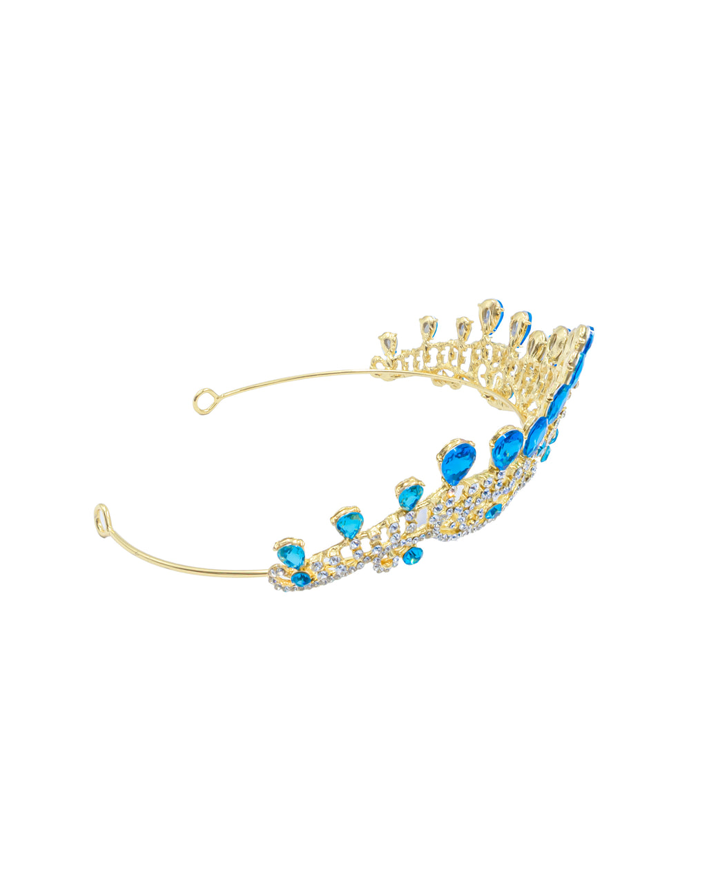 Corona Dorada de Diadema con piedras  - M203 Oro Laminado