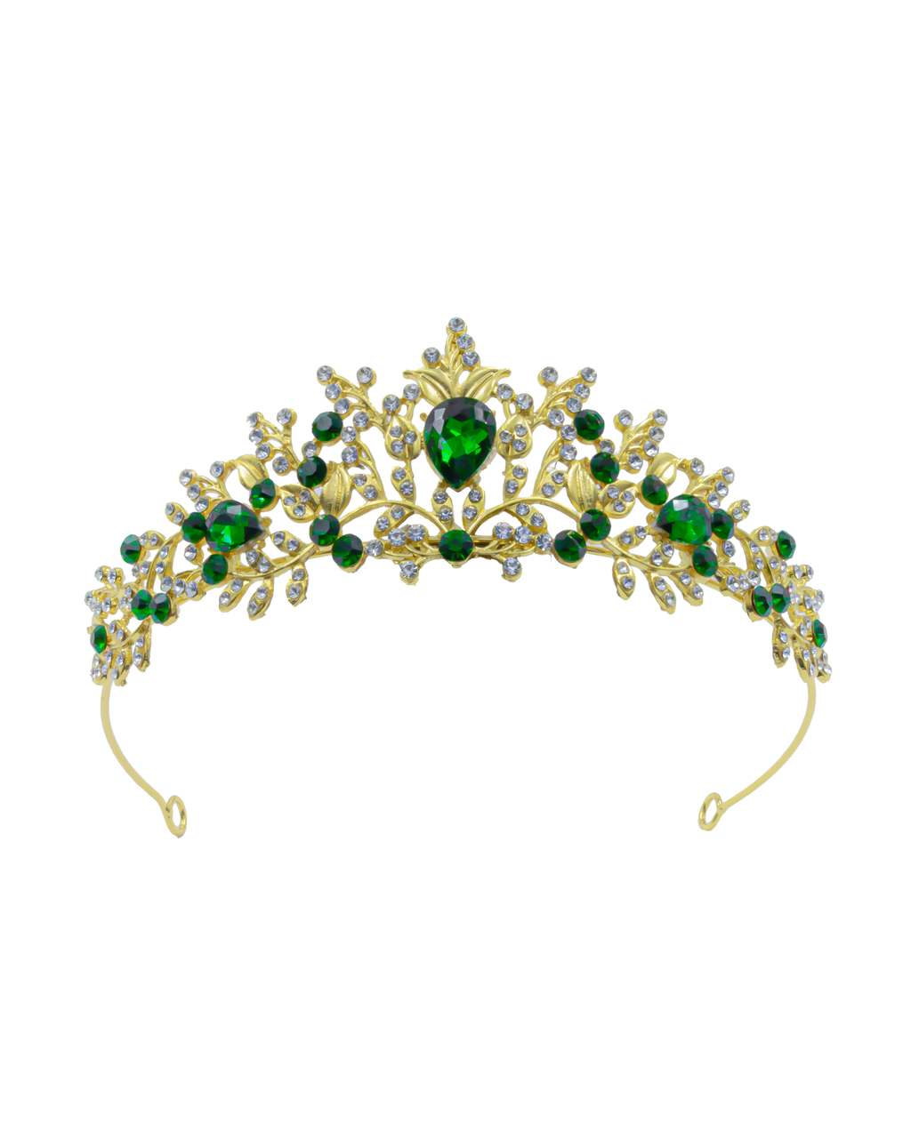 Corona Dorada de Diadema con piedras  - M204 Oro Laminado