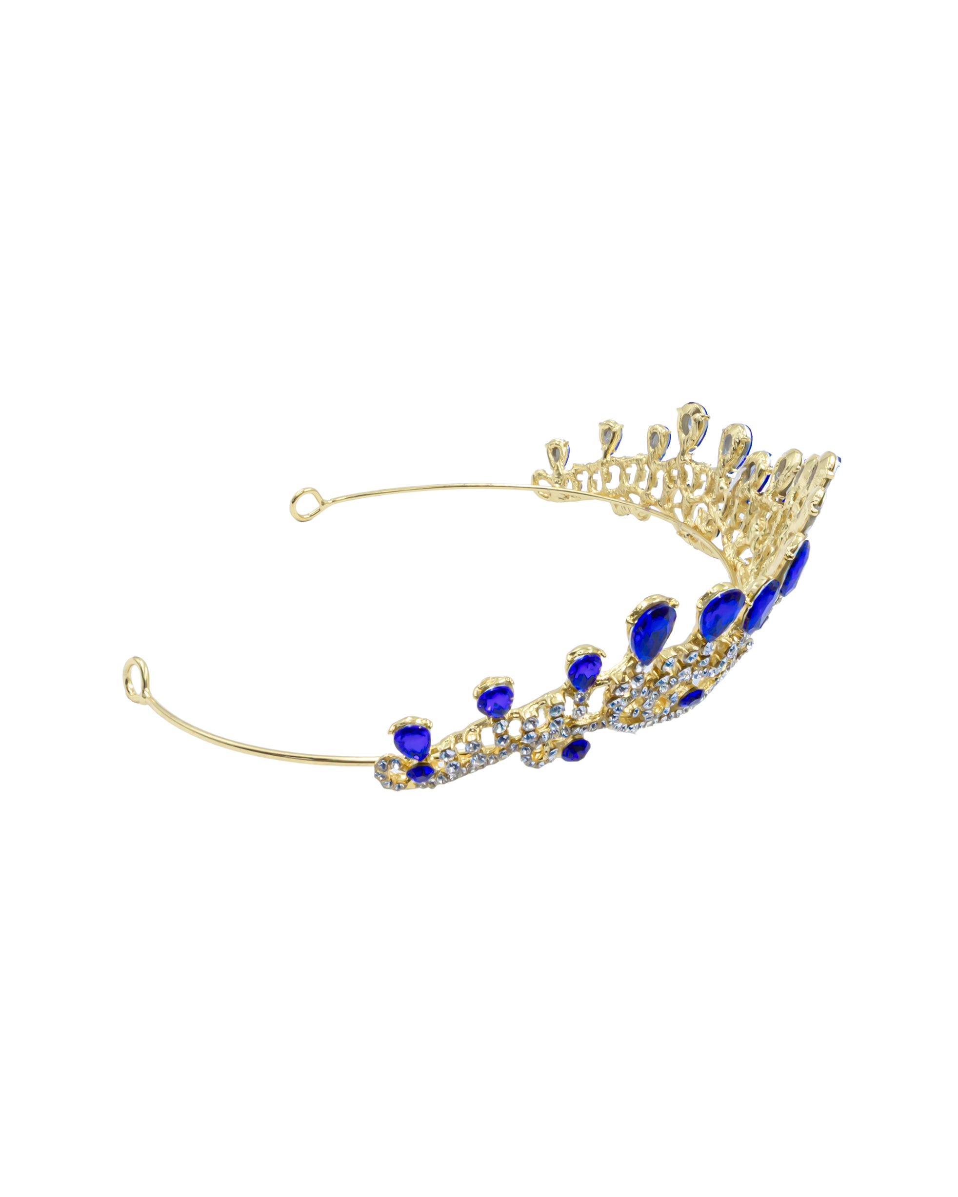 Corona Dorada de Diadema con piedras  - M205 Oro Laminado