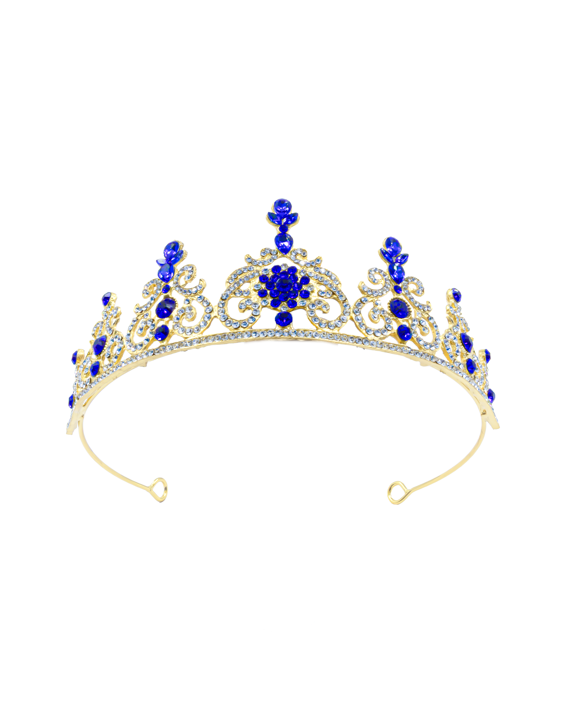 Corona Dorada de Diadema con piedras  - M206 Oro Laminado