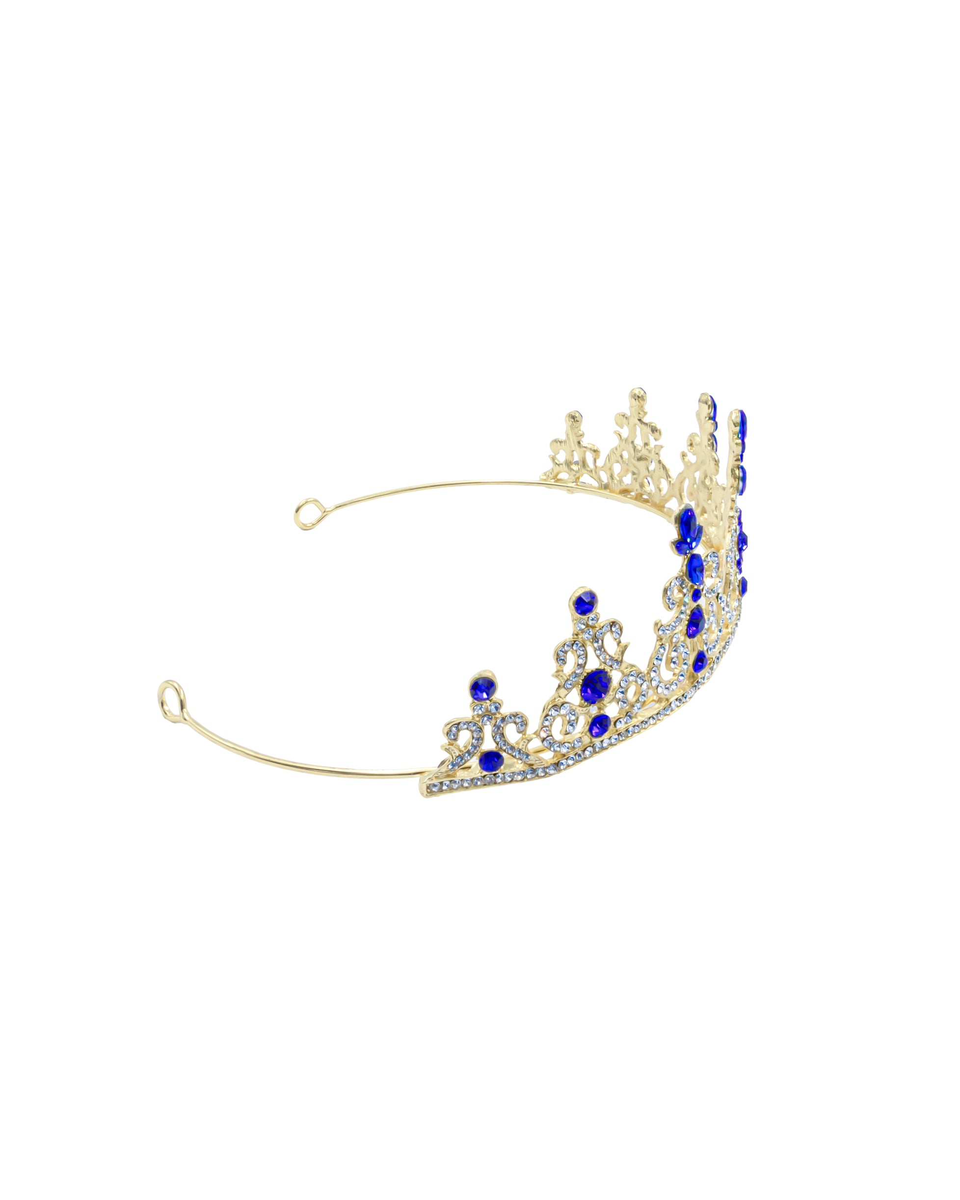 Corona Dorada de Diadema con piedras  - M206 Oro Laminado