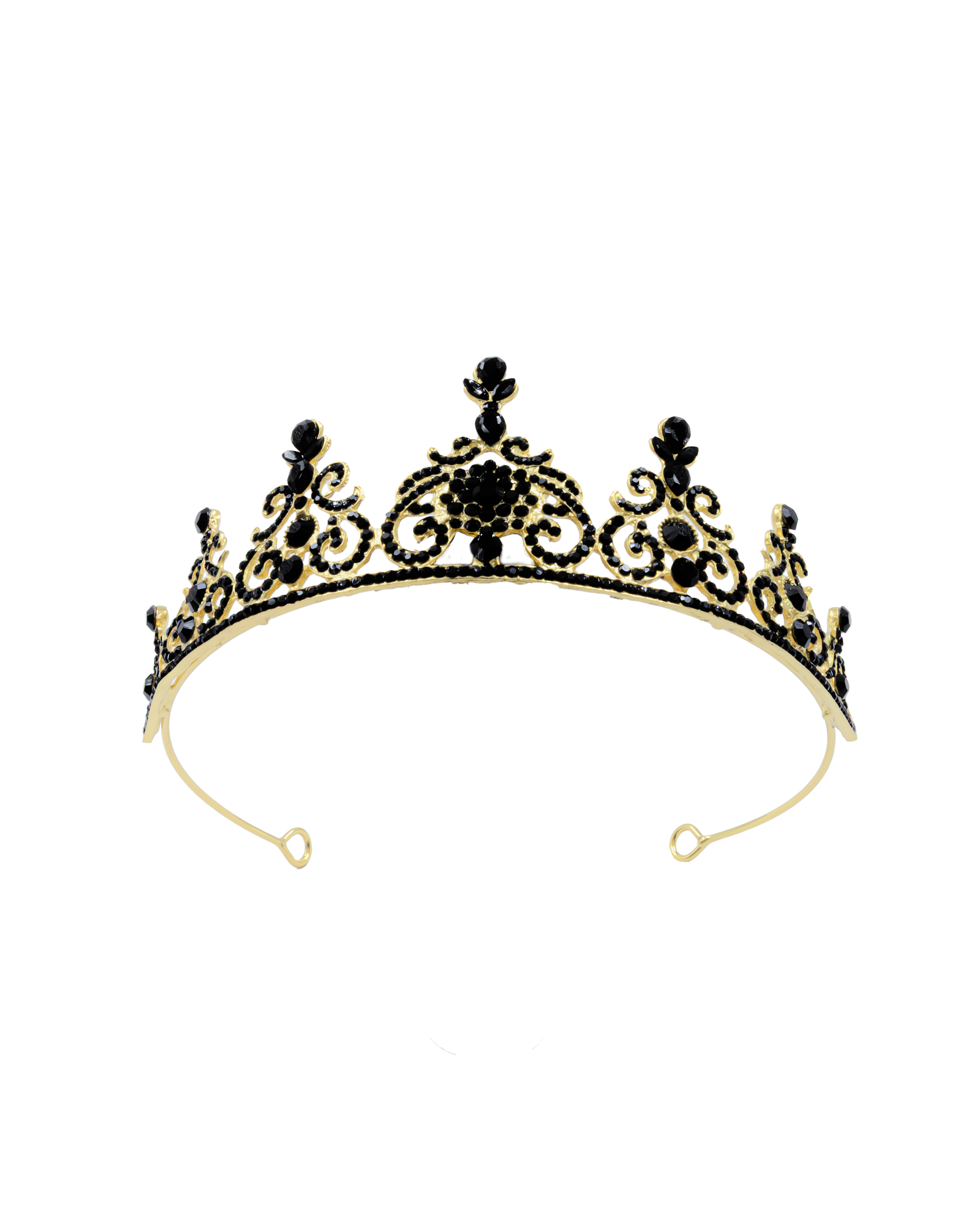 Corona Dorada de Diadema con piedras  - M207 Oro Laminado