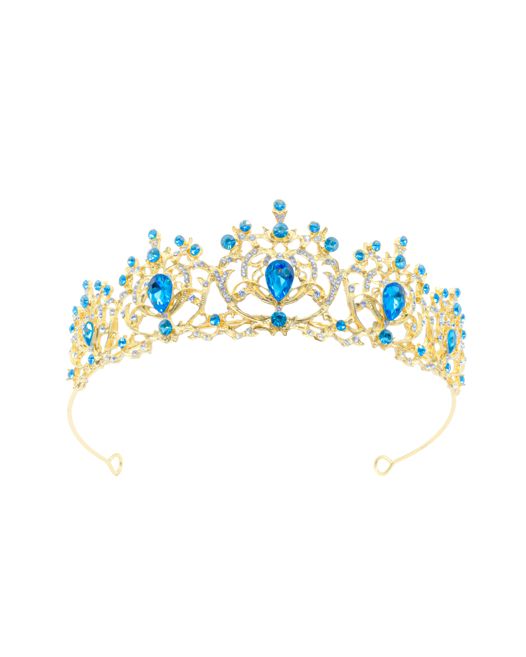 Corona Dorada de Diadema con piedras  - M208 Oro Laminado