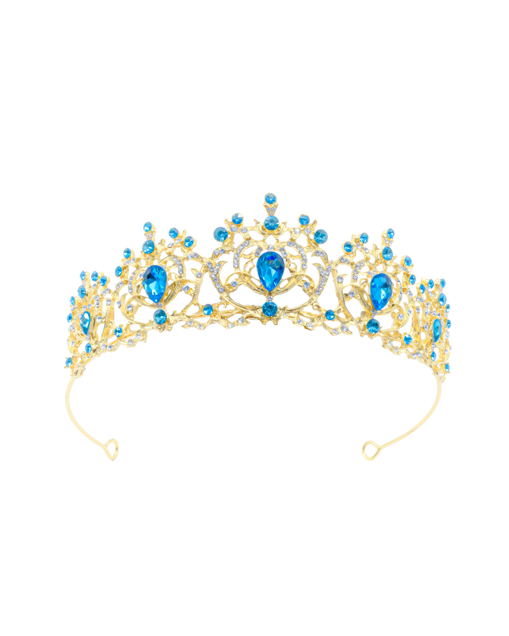 Corona Dorada de Diadema con piedras  - M208 Oro Laminado
