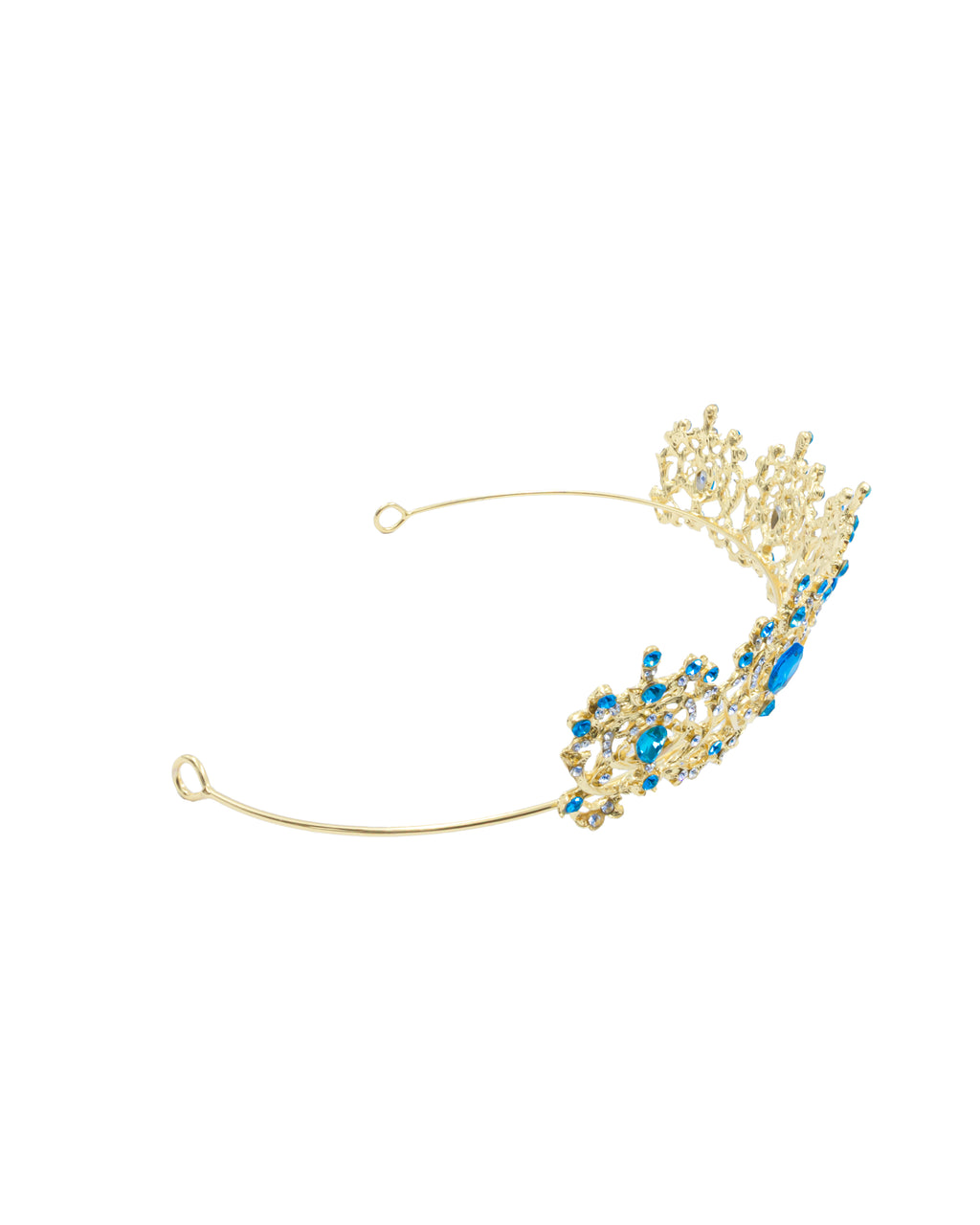 Corona Dorada de Diadema con piedras  - M208 Oro Laminado