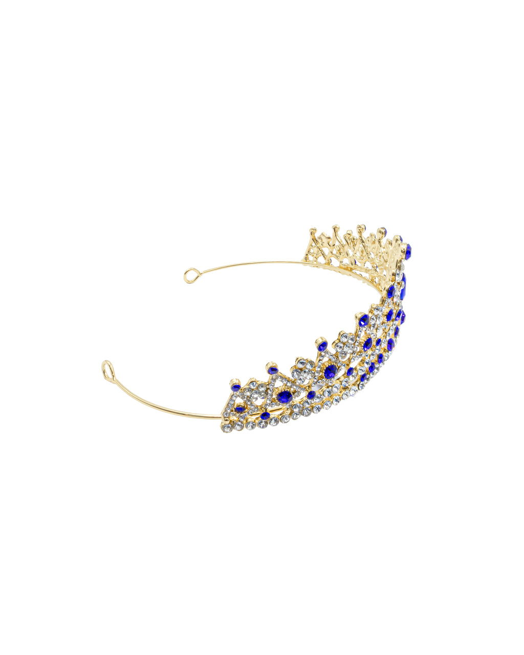 Corona Dorada de Diadema con piedras  - M210 Oro Laminado
