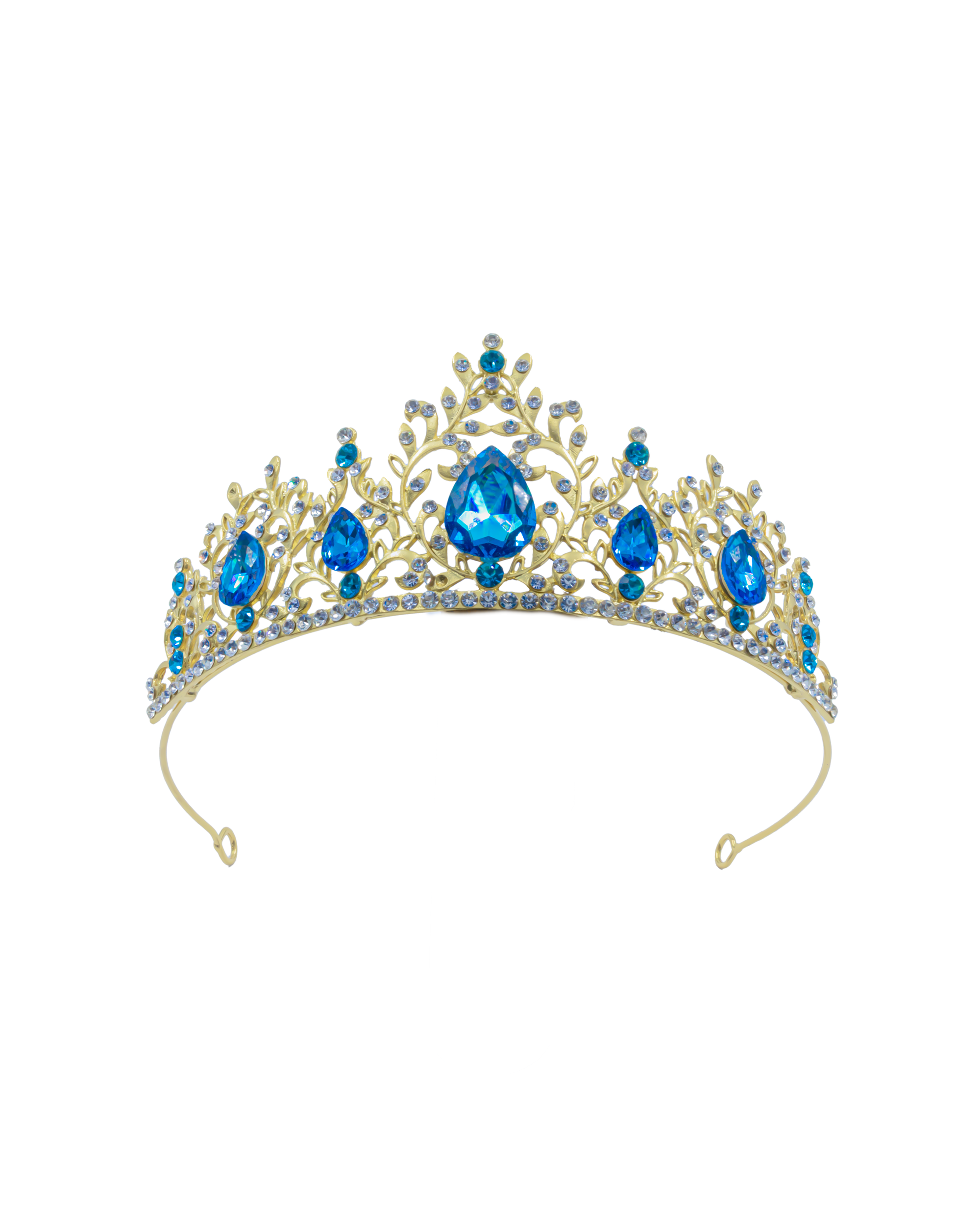 Corona Dorada de Diadema con piedras  - M211 Oro Laminado