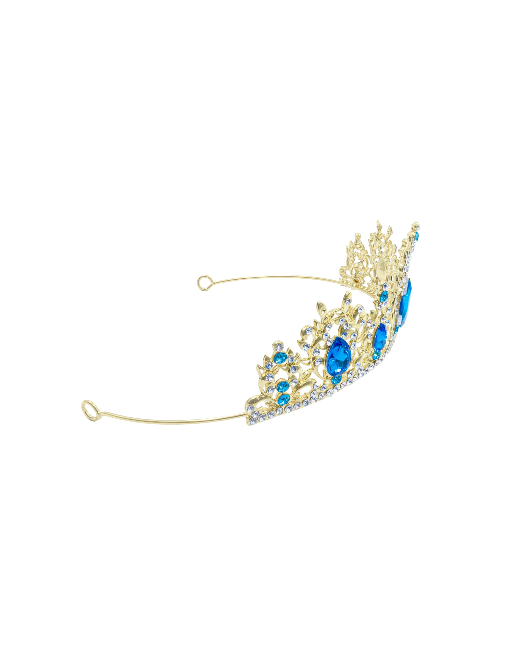 Corona Dorada de Diadema con piedras  - M211 Oro Laminado
