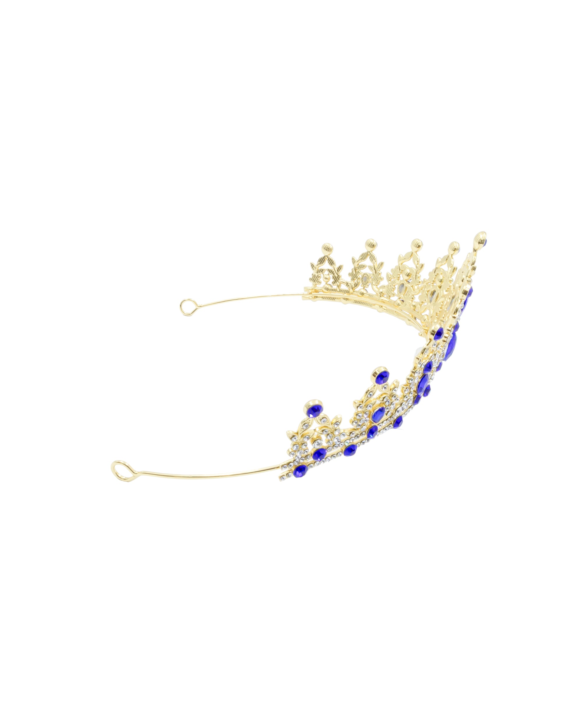 Corona Dorada de Diadema con piedras  - M211 Oro Laminado
