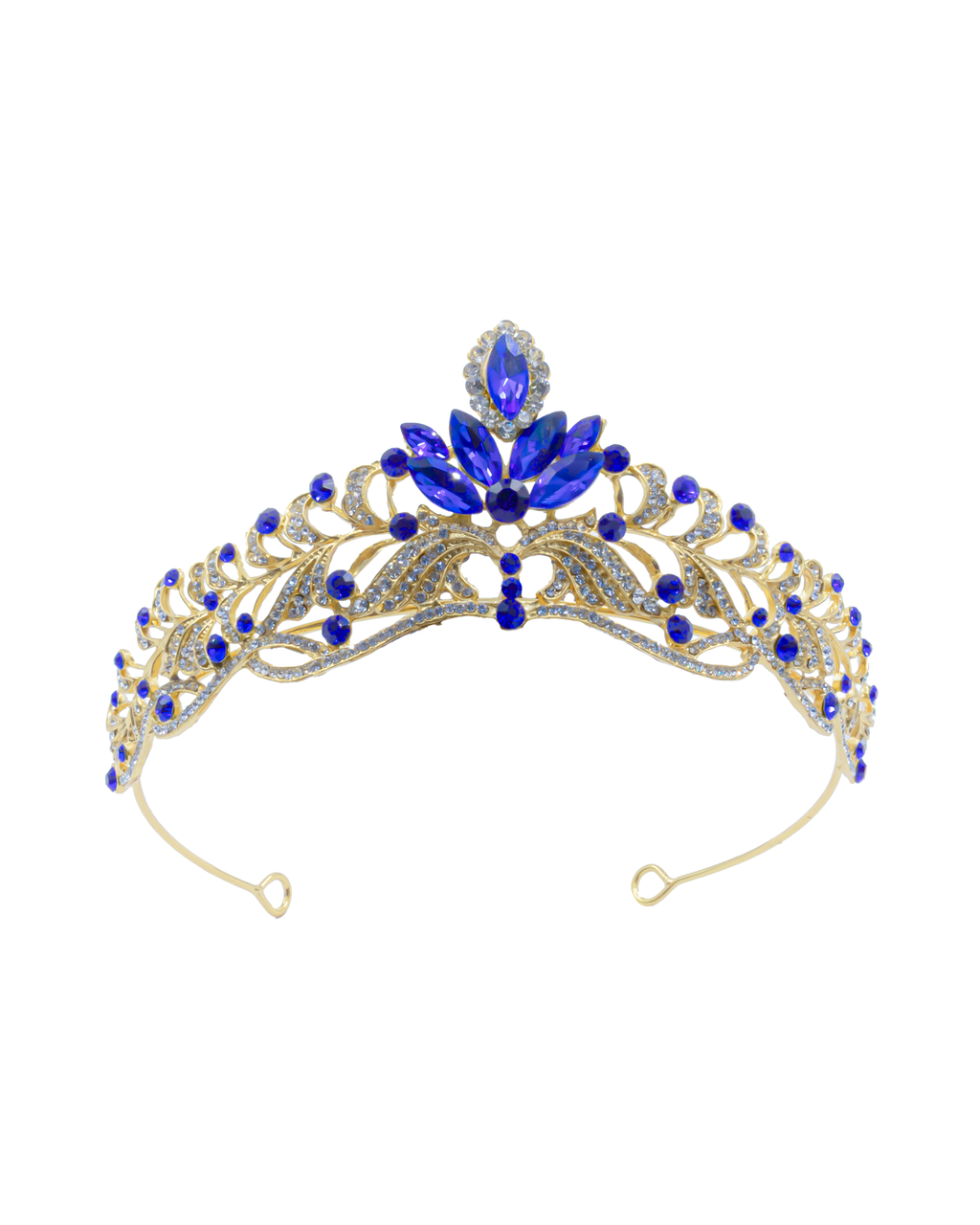 Corona Dorada de Diadema con piedras  - M212 Oro Laminado