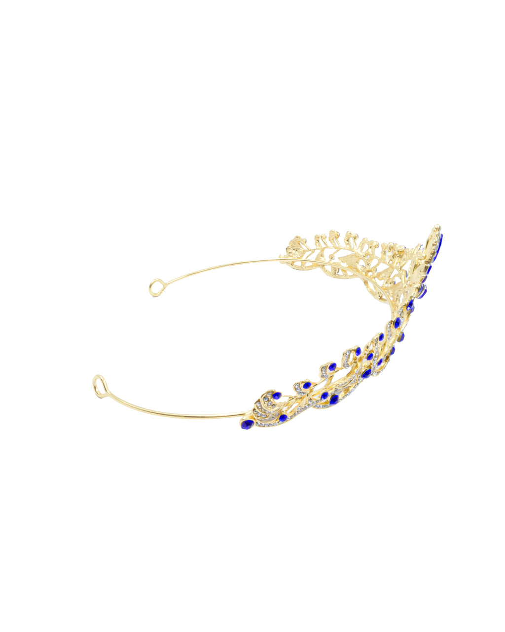 Corona Dorada de Diadema con piedras  - M212 Oro Laminado