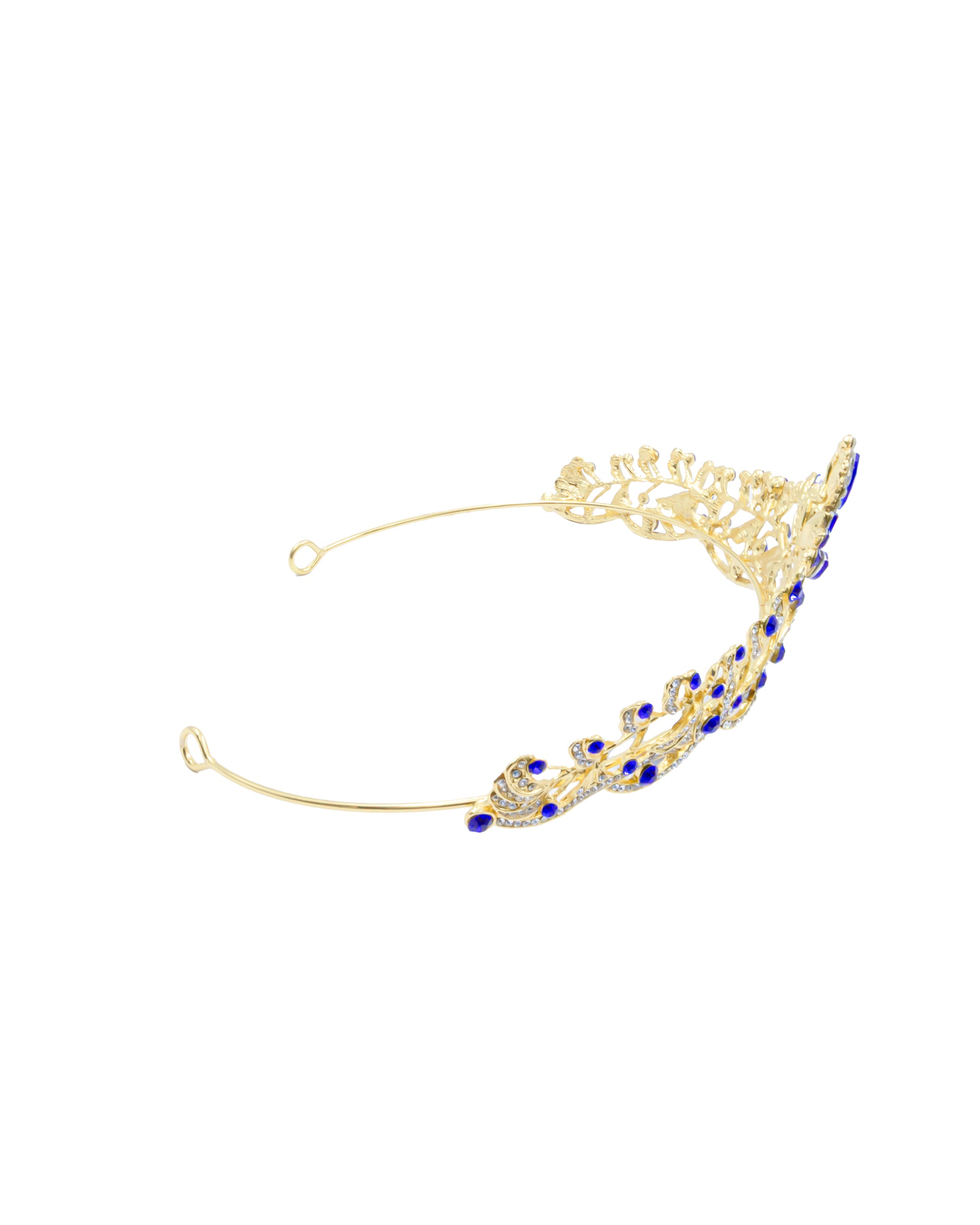 Corona Dorada de Diadema con piedras  - M212 Oro Laminado
