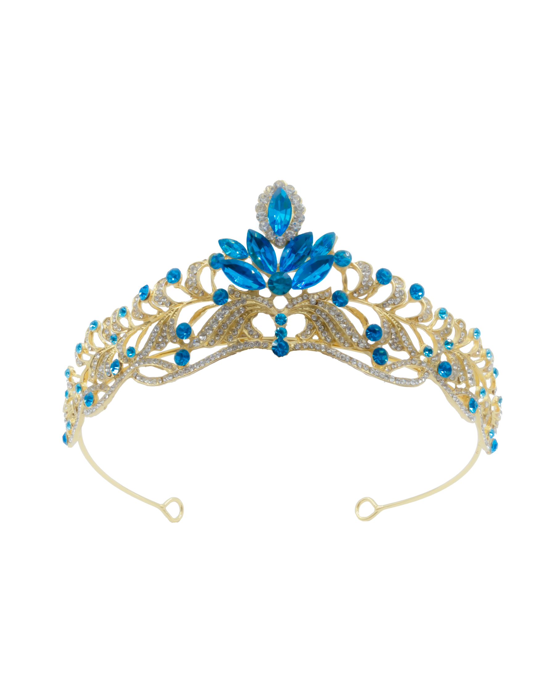Corona Dorada de Diadema con piedras  - M213 Oro Laminado