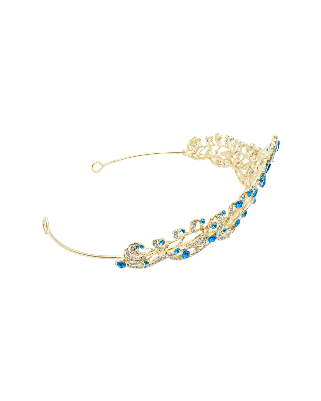 Corona Dorada de Diadema con piedras  - M213 Oro Laminado
