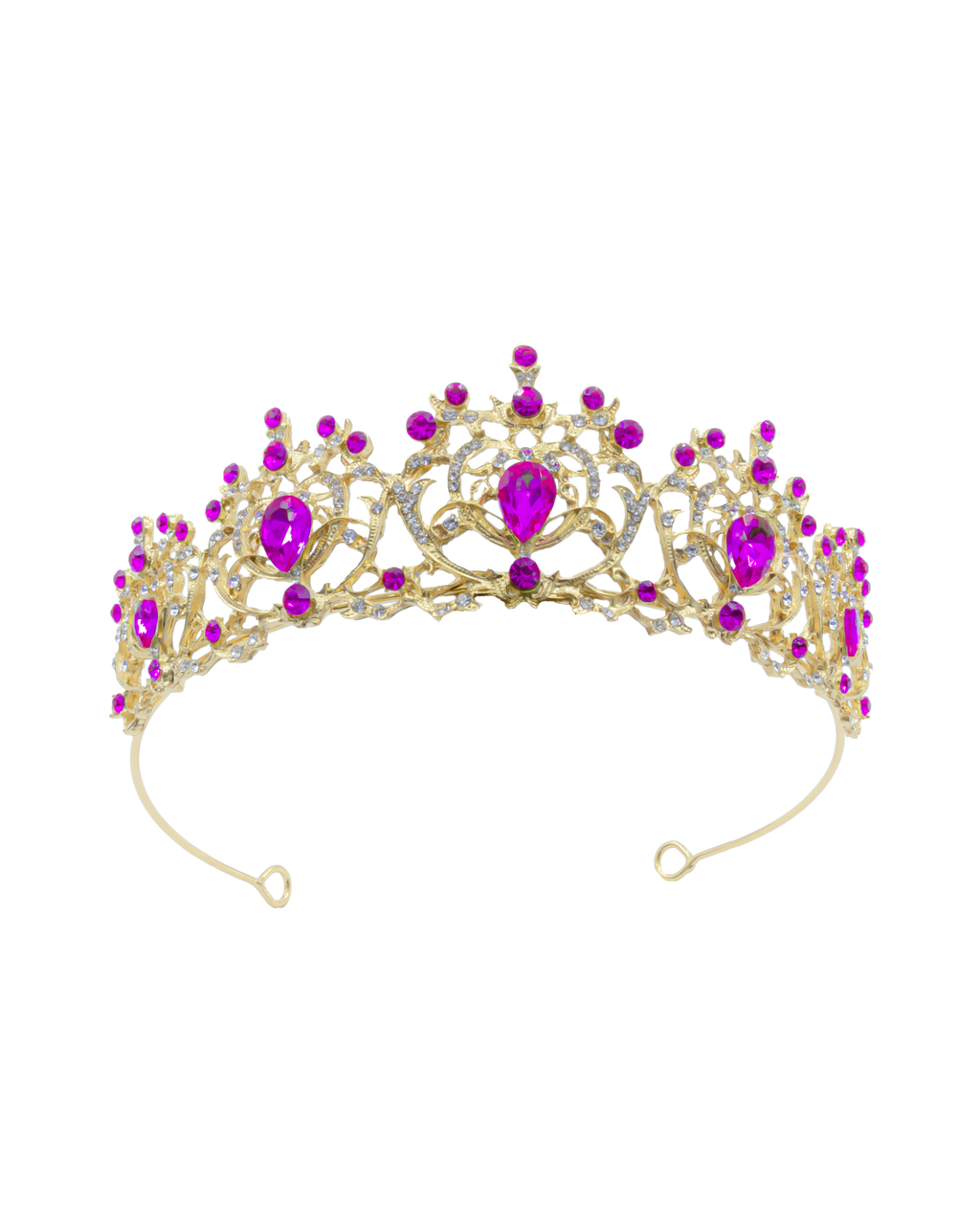 Corona Dorada de Diadema con piedras  - M214 Oro Laminado