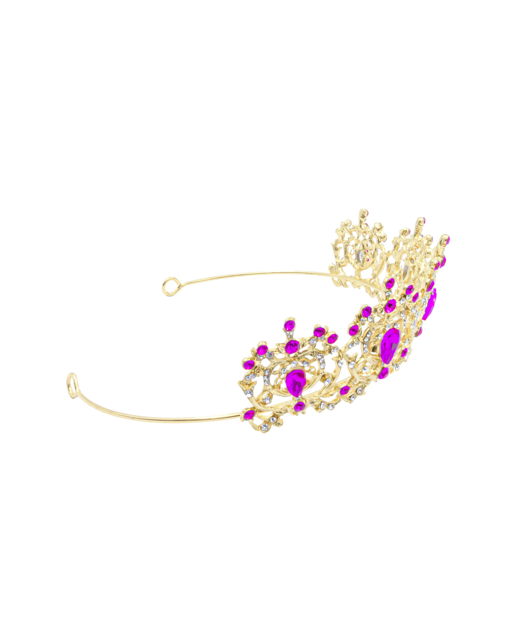 Corona Dorada de Diadema con piedras  - M214 Oro Laminado