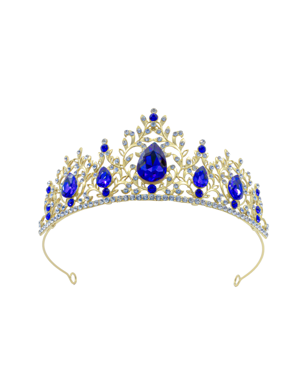 Corona Dorada de Diadema con piedras  - M215 Oro Laminado
