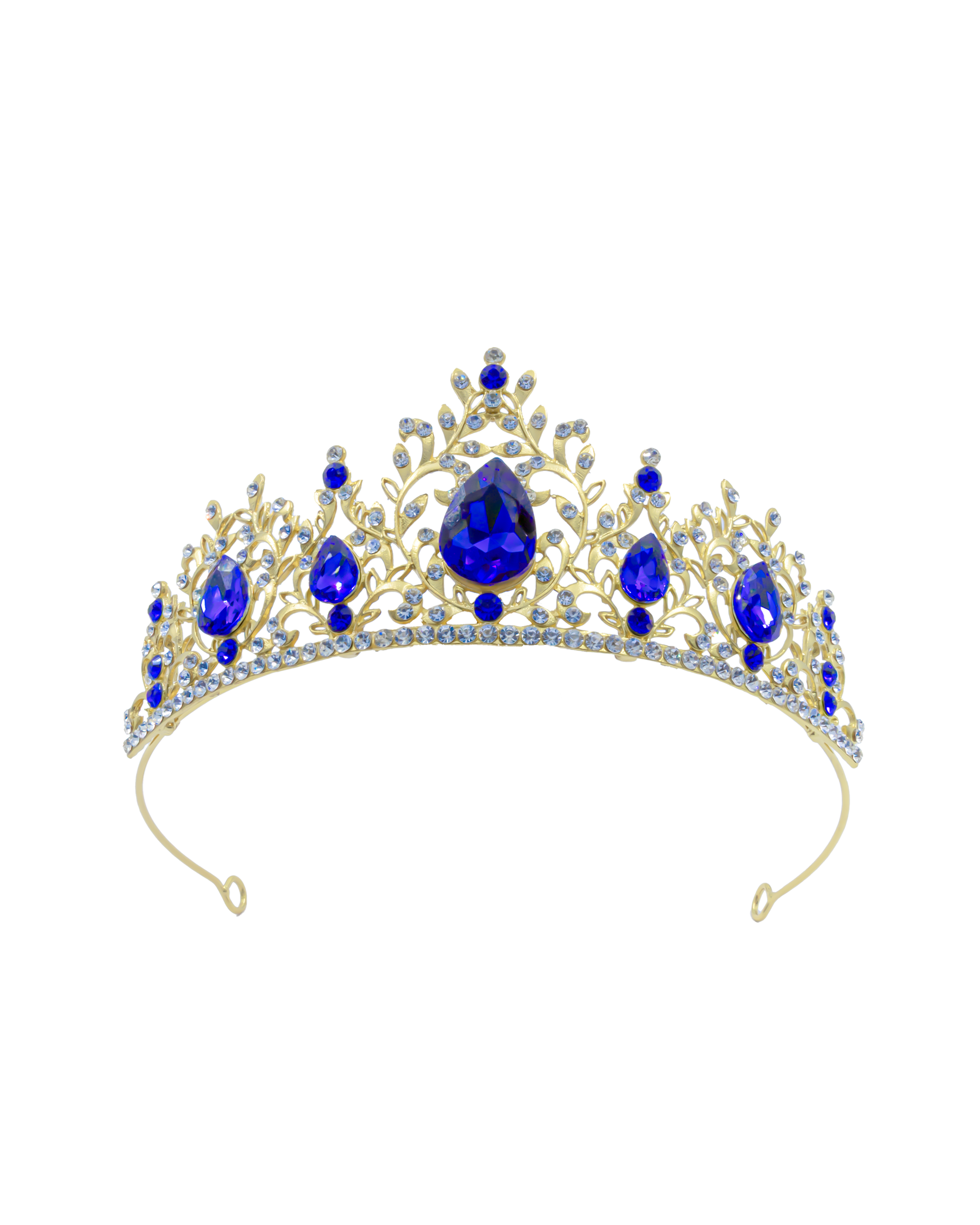 Corona Dorada de Diadema con piedras  - M215 Oro Laminado