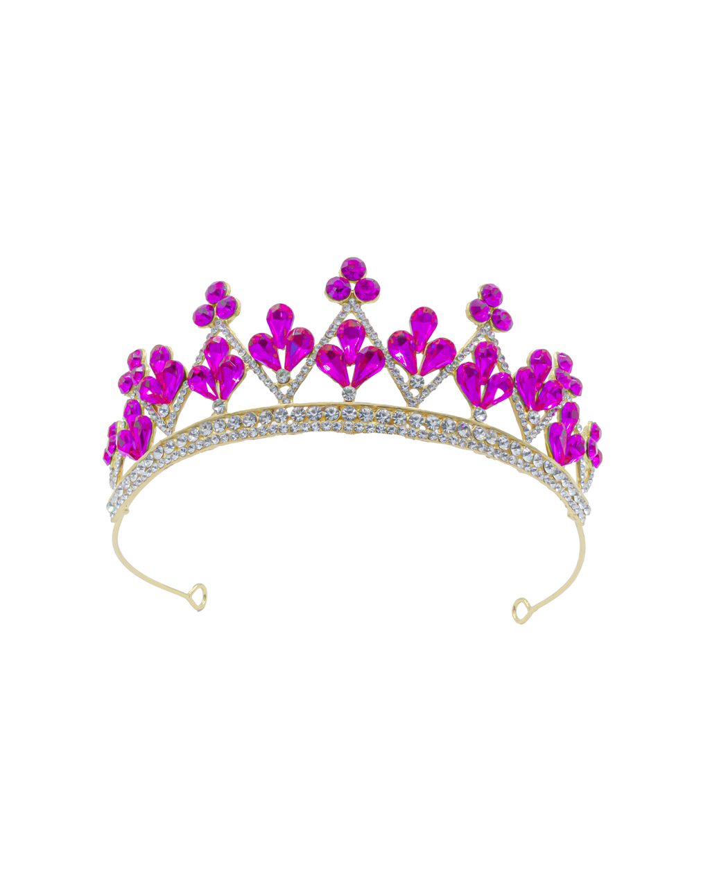 Corona Dorada de Diadema con piedras  - M216 Oro Laminado