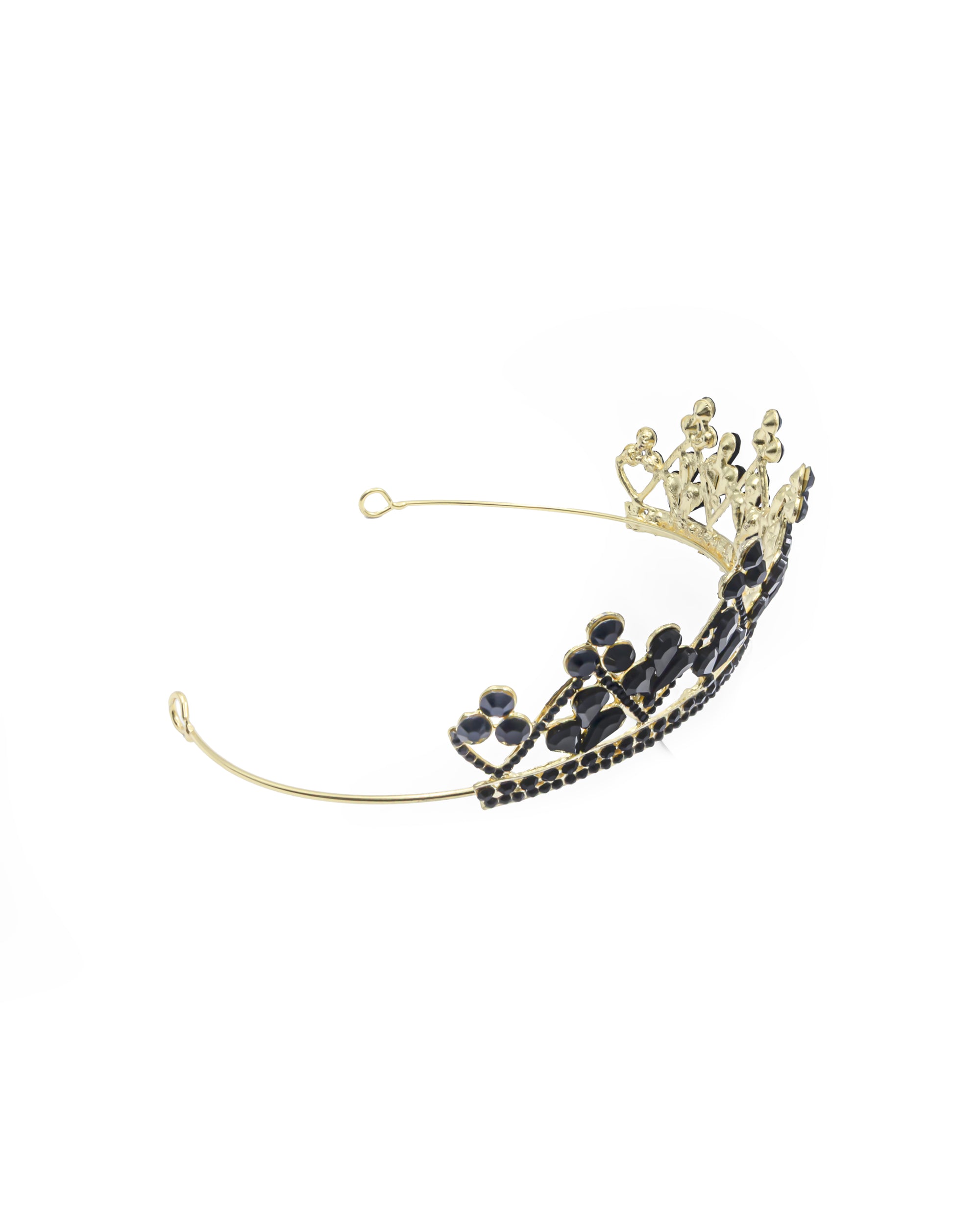 Corona Dorada de Diadema con piedras  - M217 Oro Laminado
