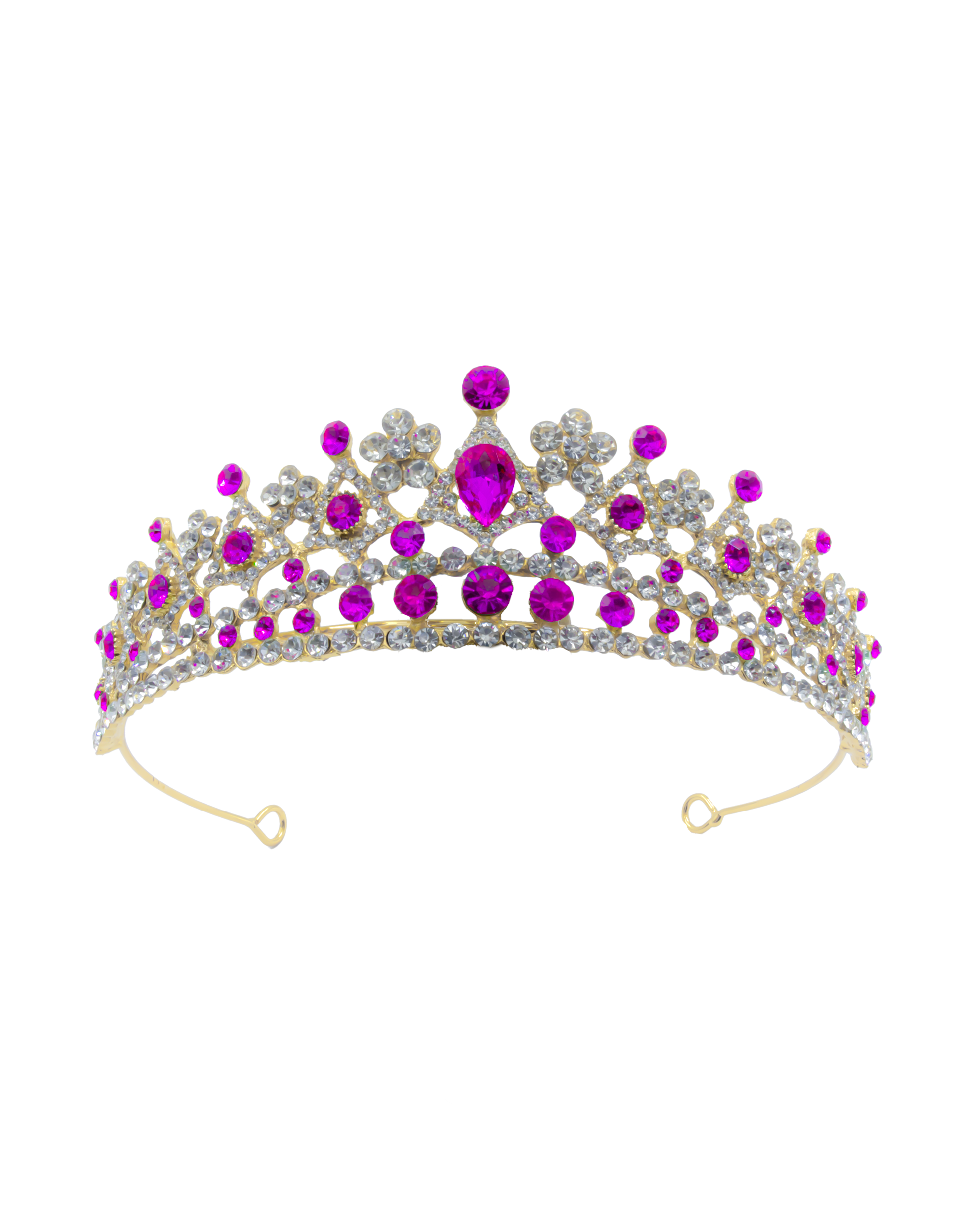 Corona Dorada de Diadema con piedras  - M218 Oro Laminado