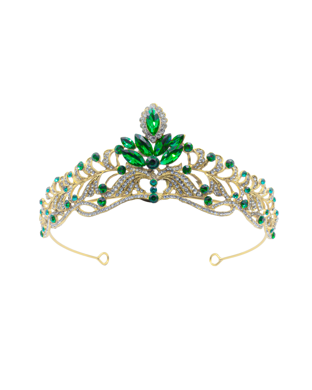 Corona Dorada de Diadema con piedras  - M219 Oro Laminado
