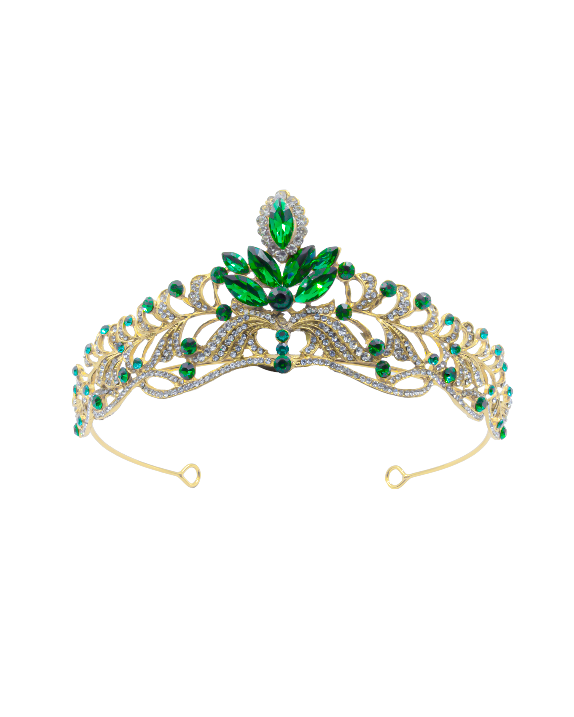 Corona Dorada de Diadema con piedras  - M219 Oro Laminado
