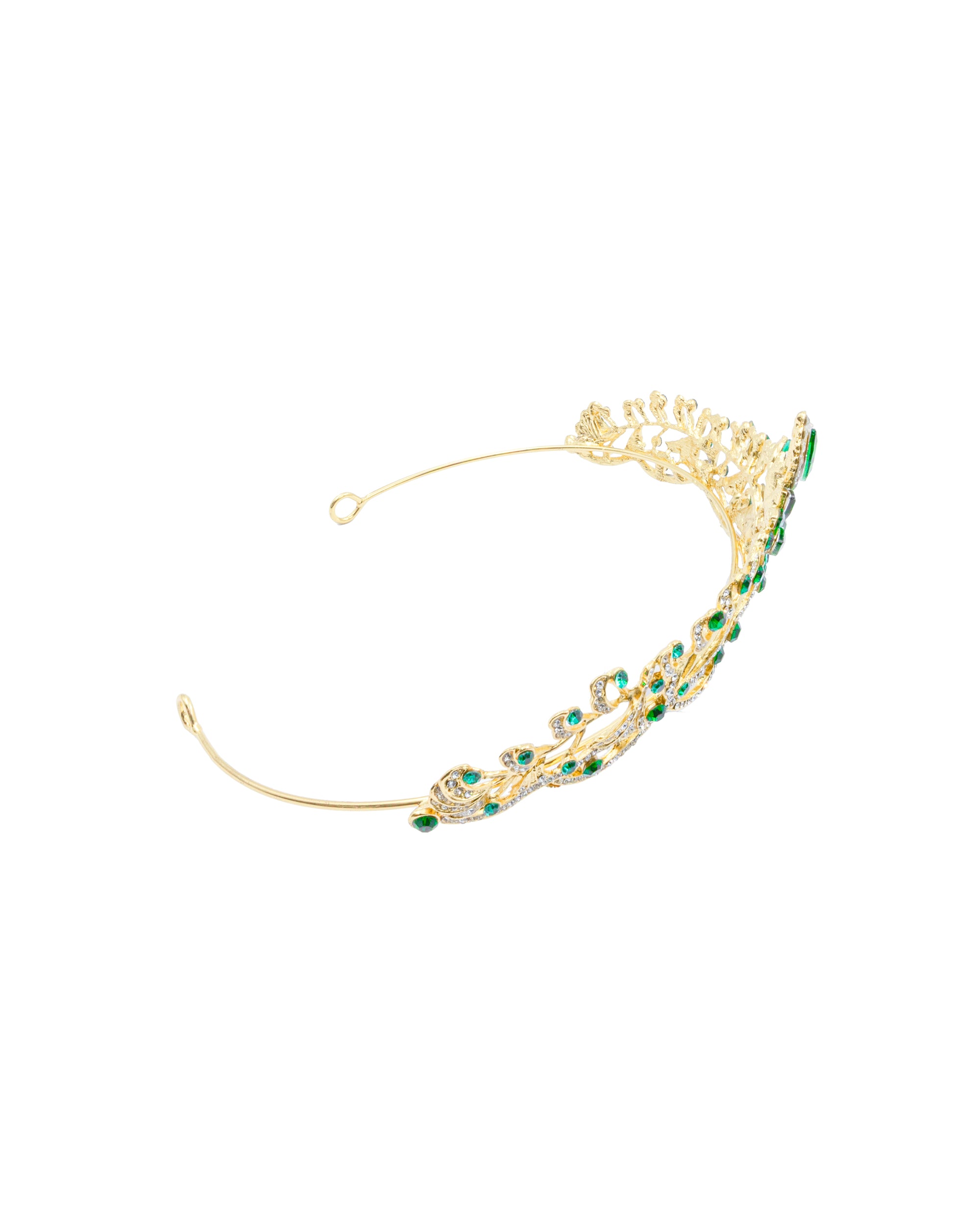 Corona Dorada de Diadema con piedras  - M219 Oro Laminado