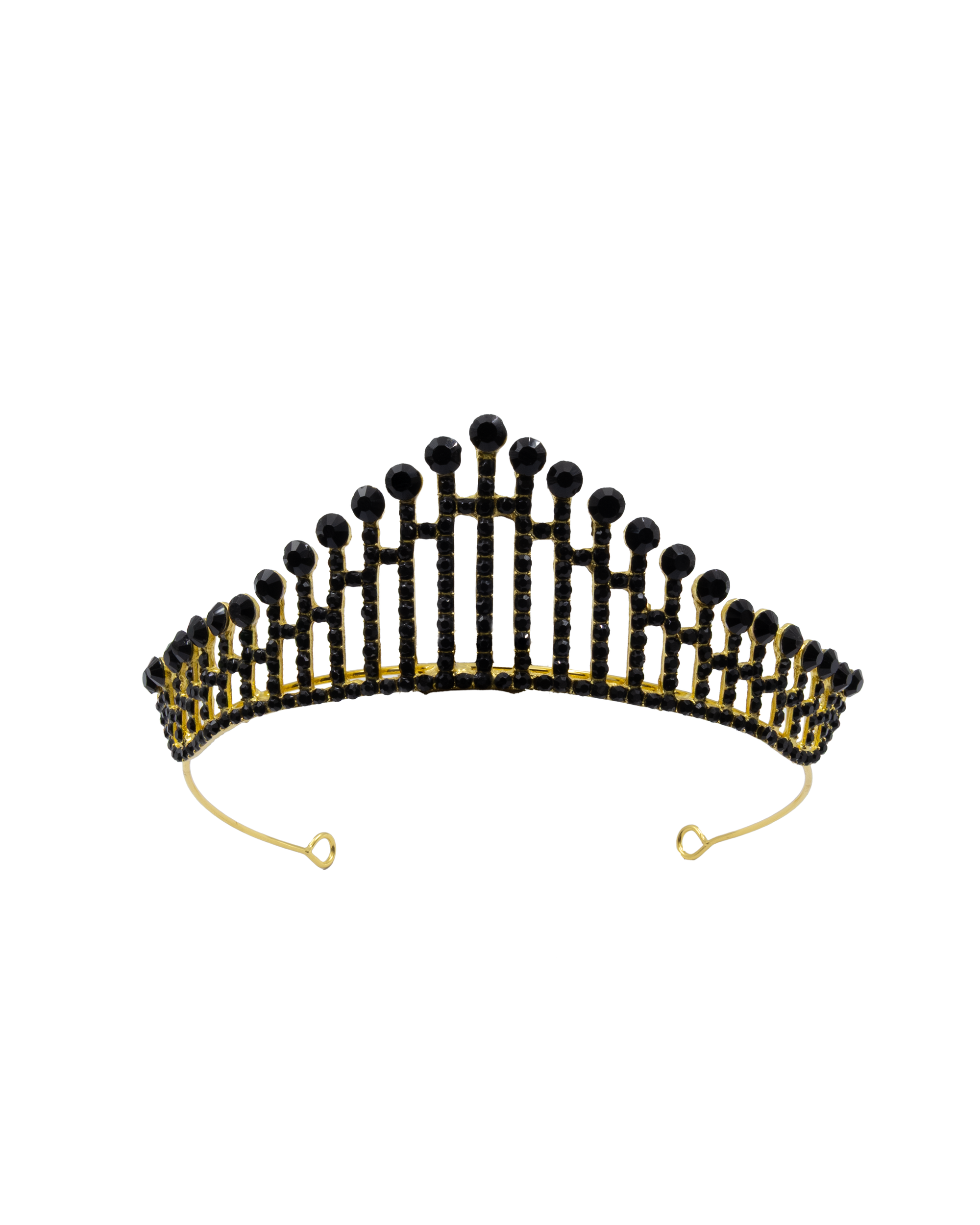 Corona Dorada de Diadema con piedras  - M220 Oro Laminado